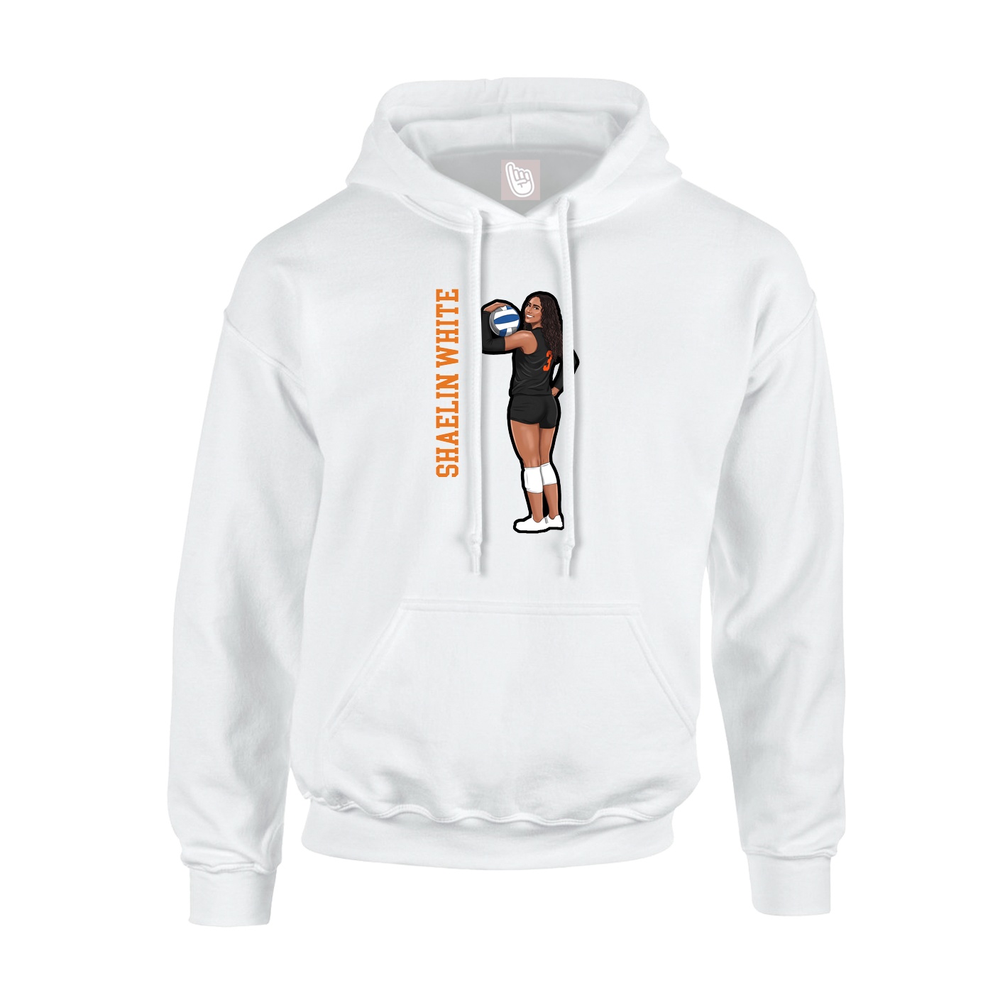 Hoodie — Name Vertical in White