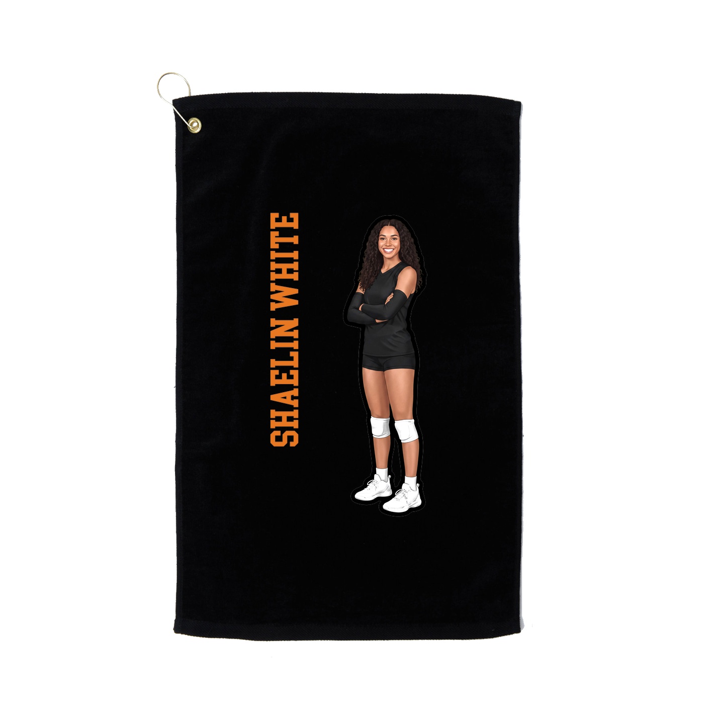 Golf Towel — Name Vertical in Black
