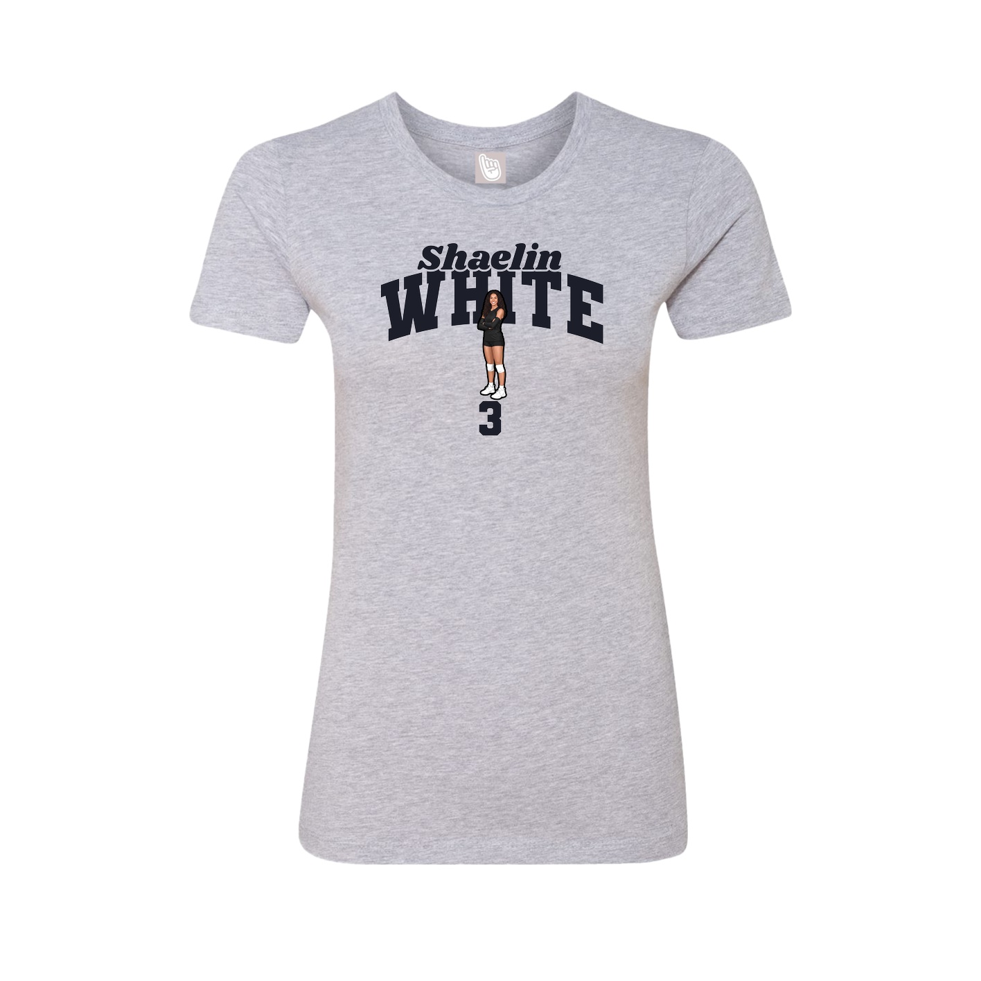 Fitted Women's Tee — Signature Arch in Grey