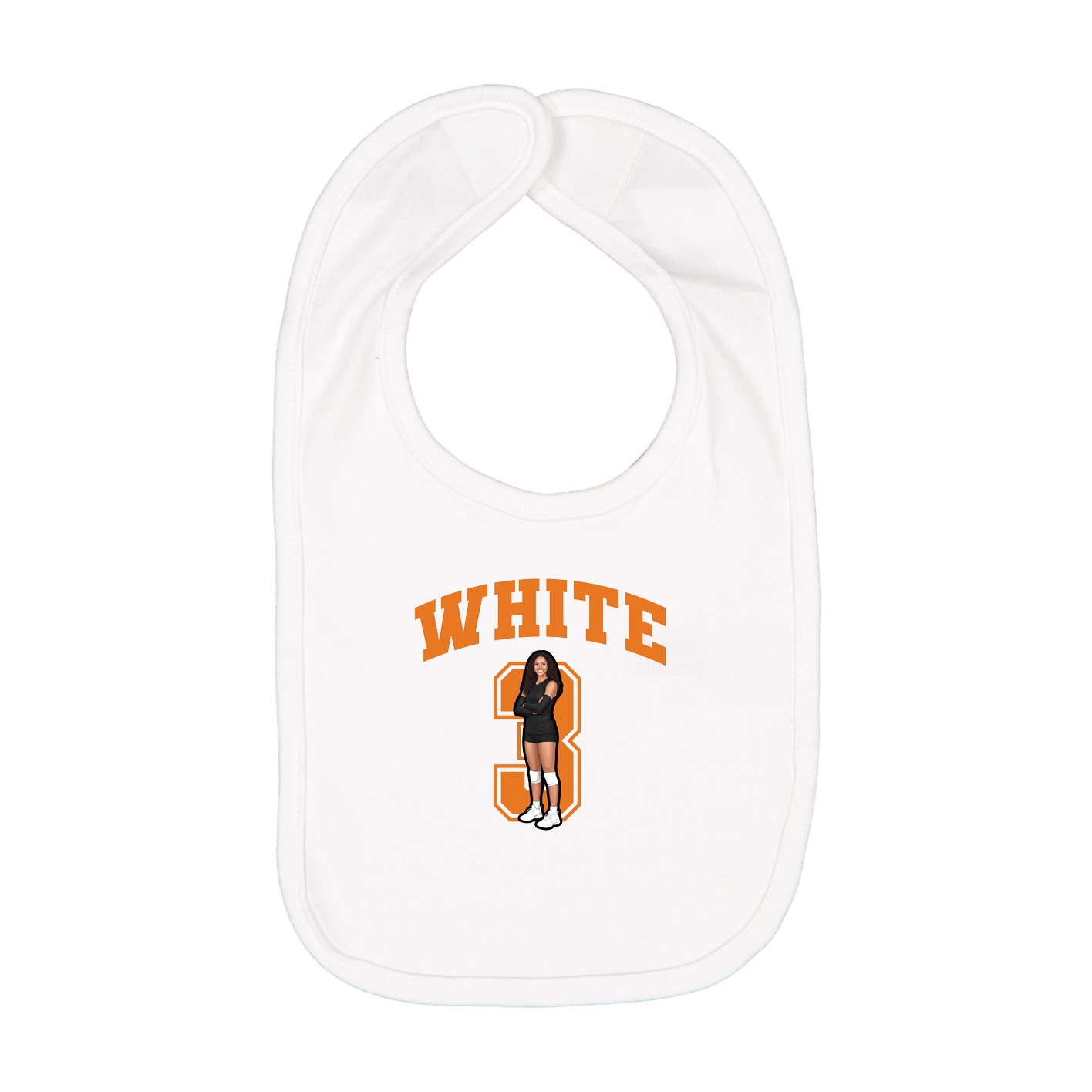 Infant Bib — Number in White