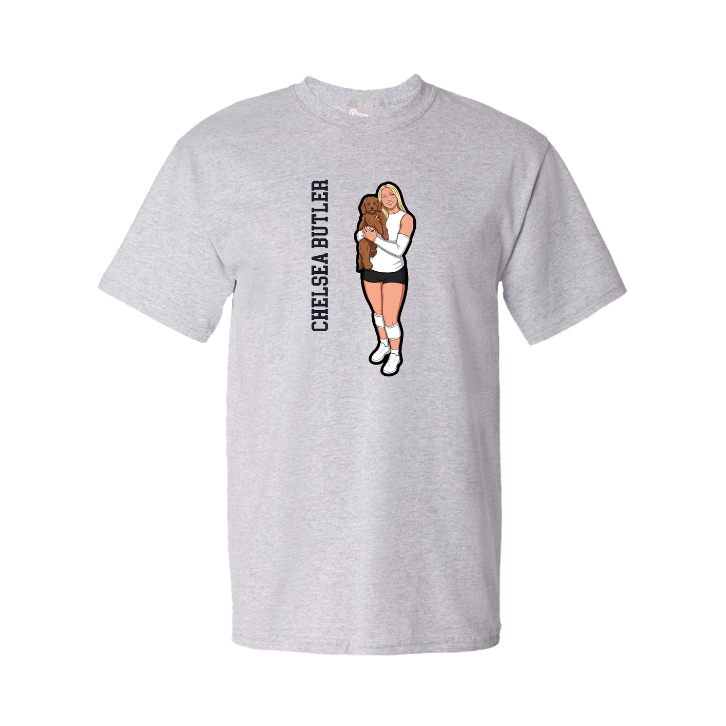 Tee — Name Vertical in Grey