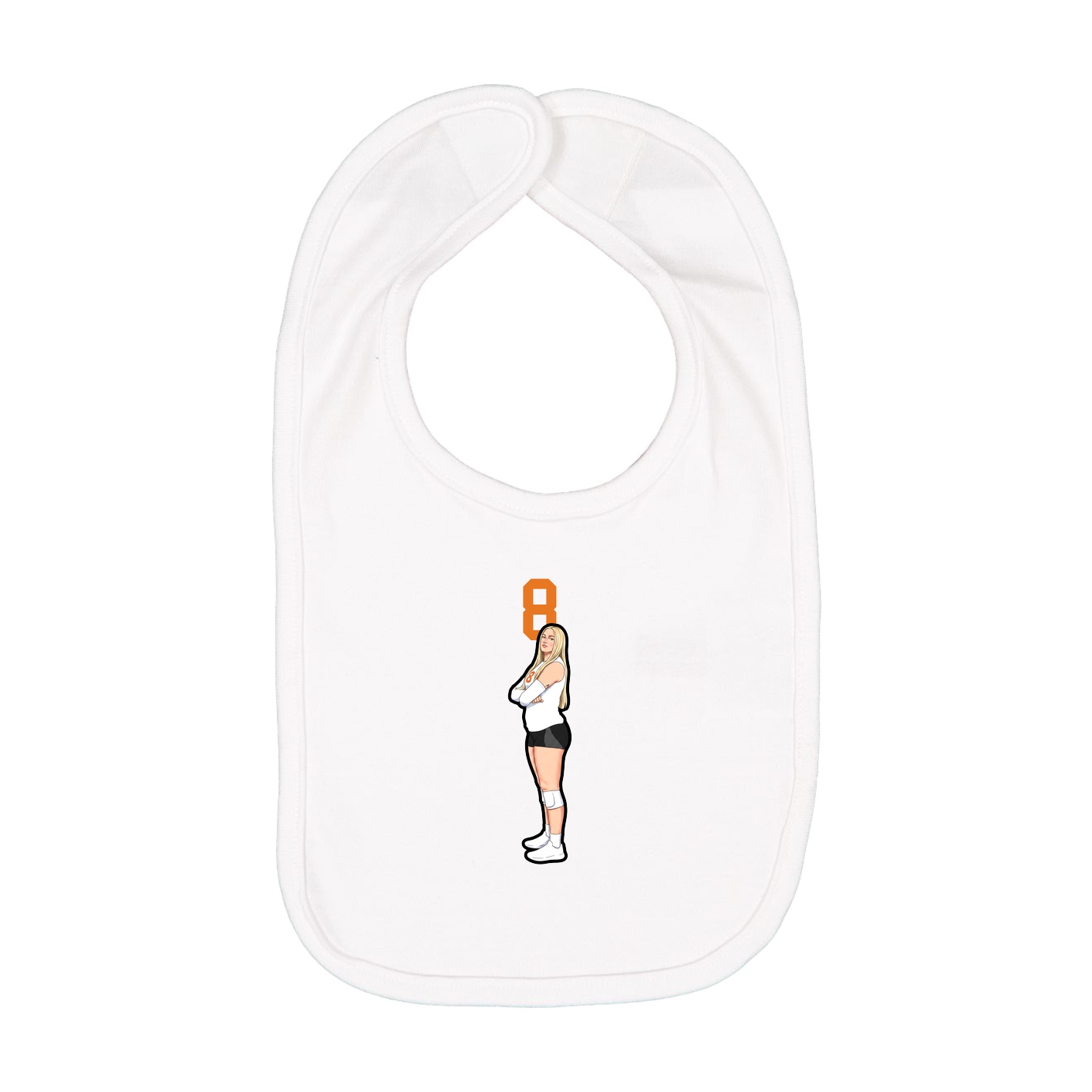 Infant Bib — Number Top in White