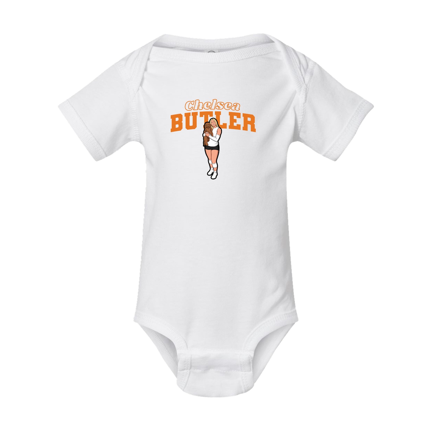 Baby Onesie — Name Arch in White