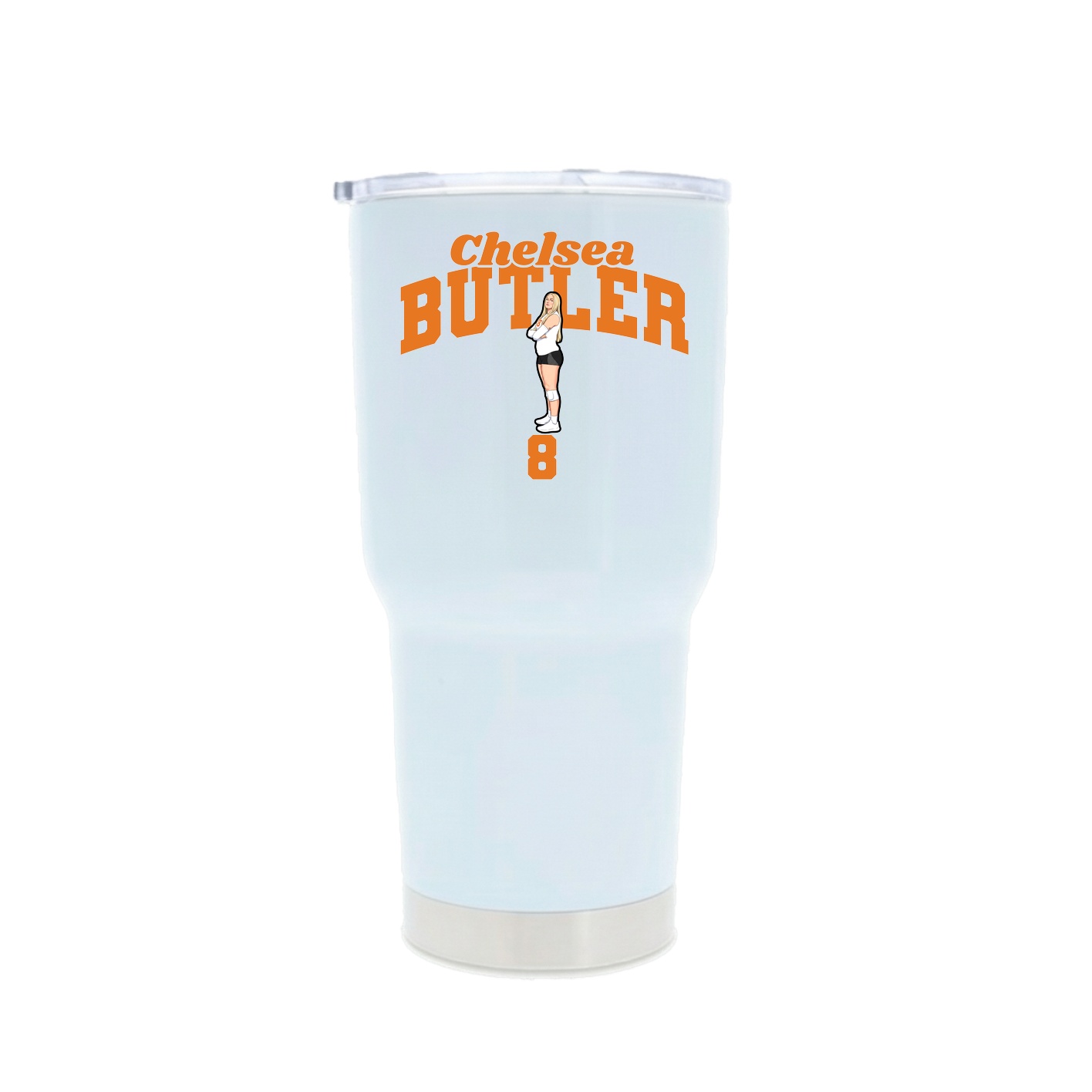 30oz Stainless Steel Tumbler — Signature Arch in White