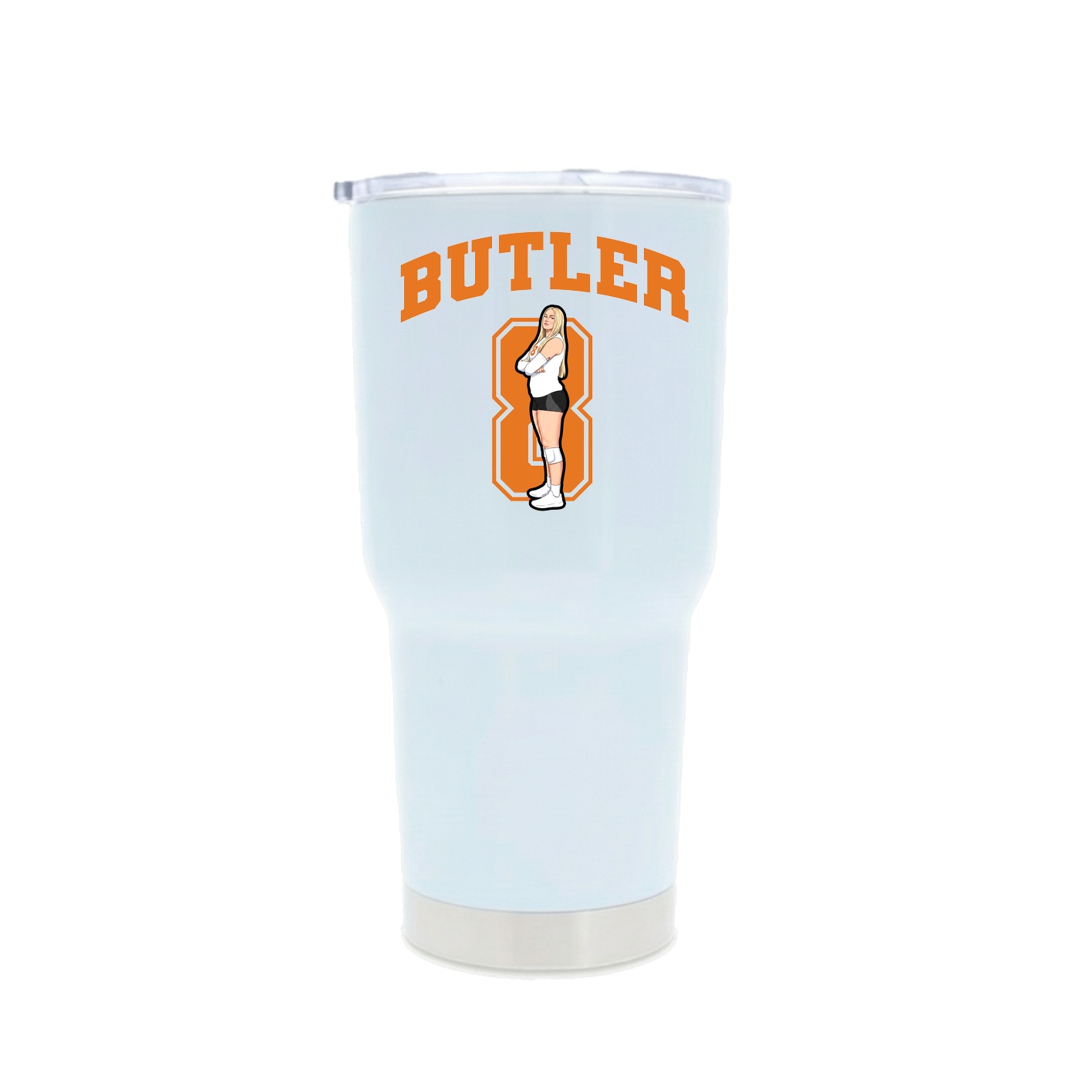 30oz Stainless Steel Tumbler — Number in White