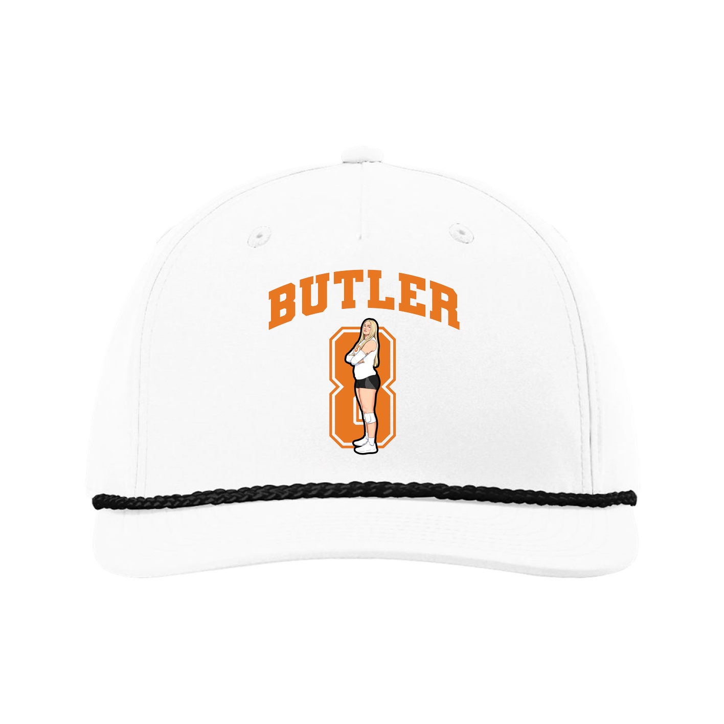 Five-Panel Classic Rope Cap — Number in White