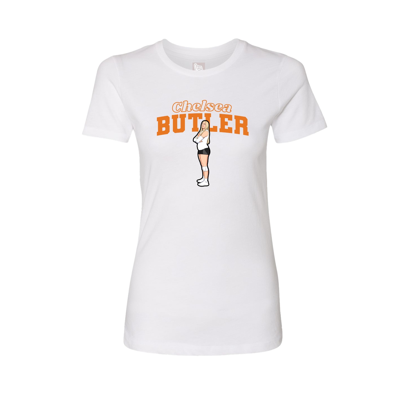 Fitted Women's Tee — Name Arch in White