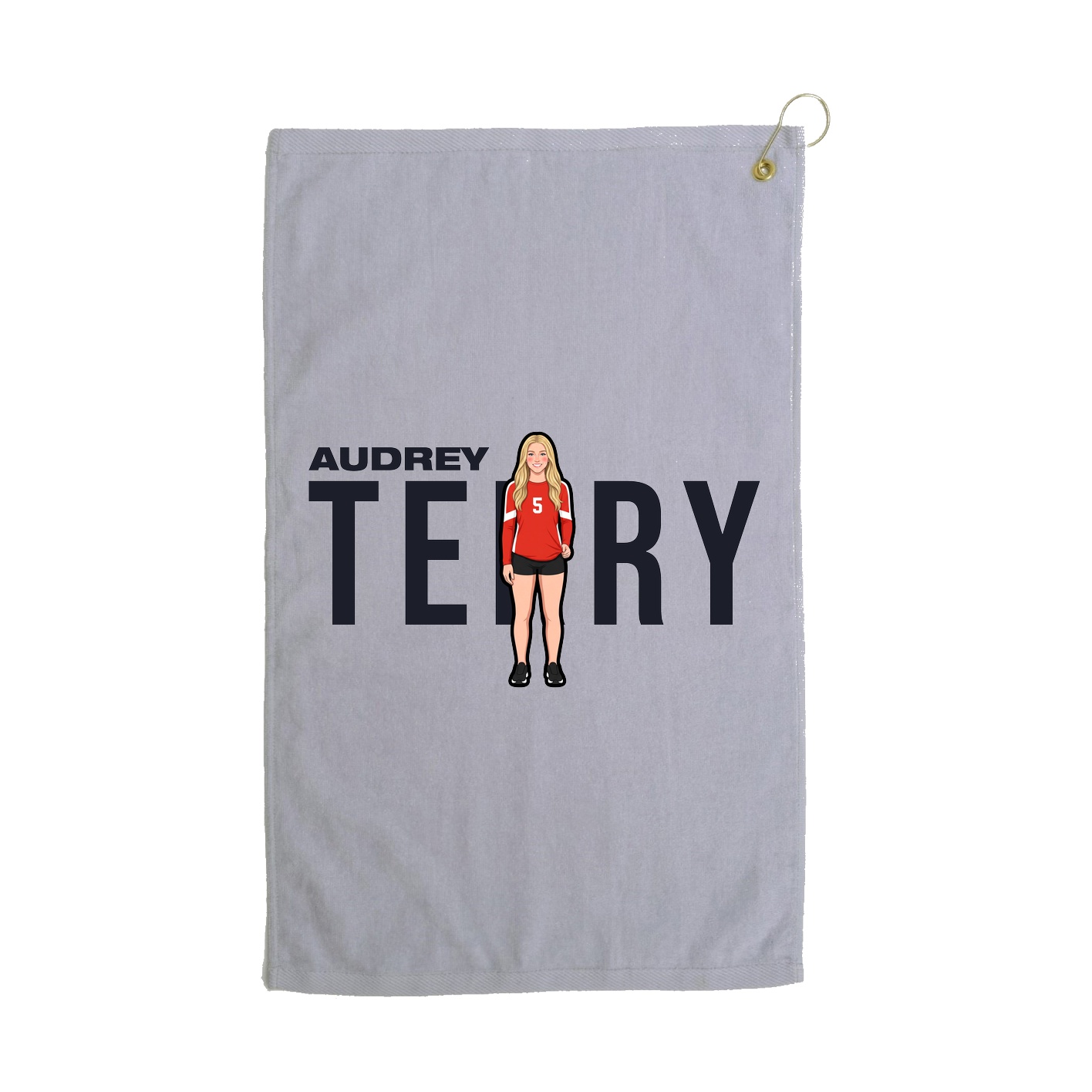 Golf Towel — Player Name in Grey