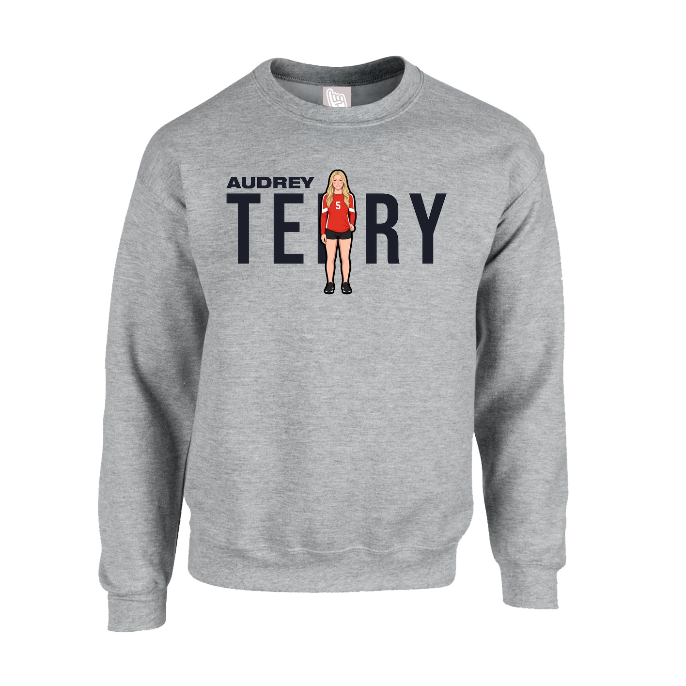 Fleece Crew — Player Name in Grey