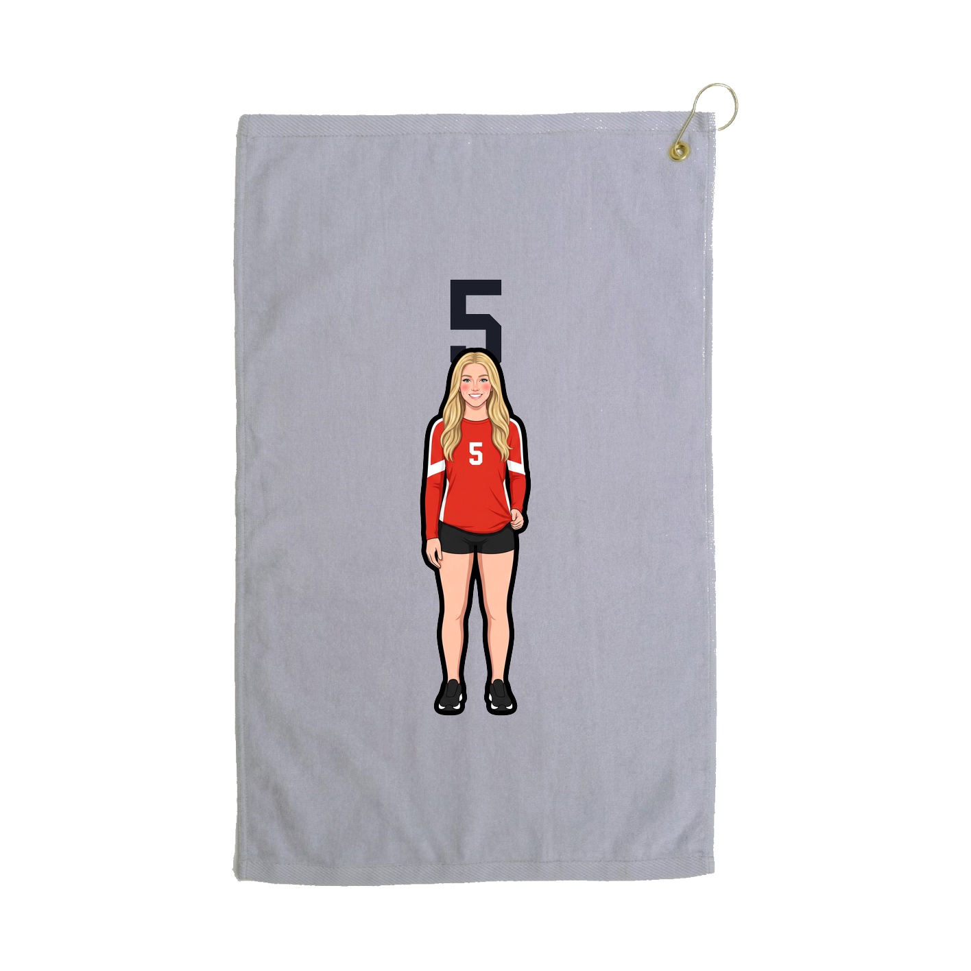 Golf Towel — Number Top in Grey