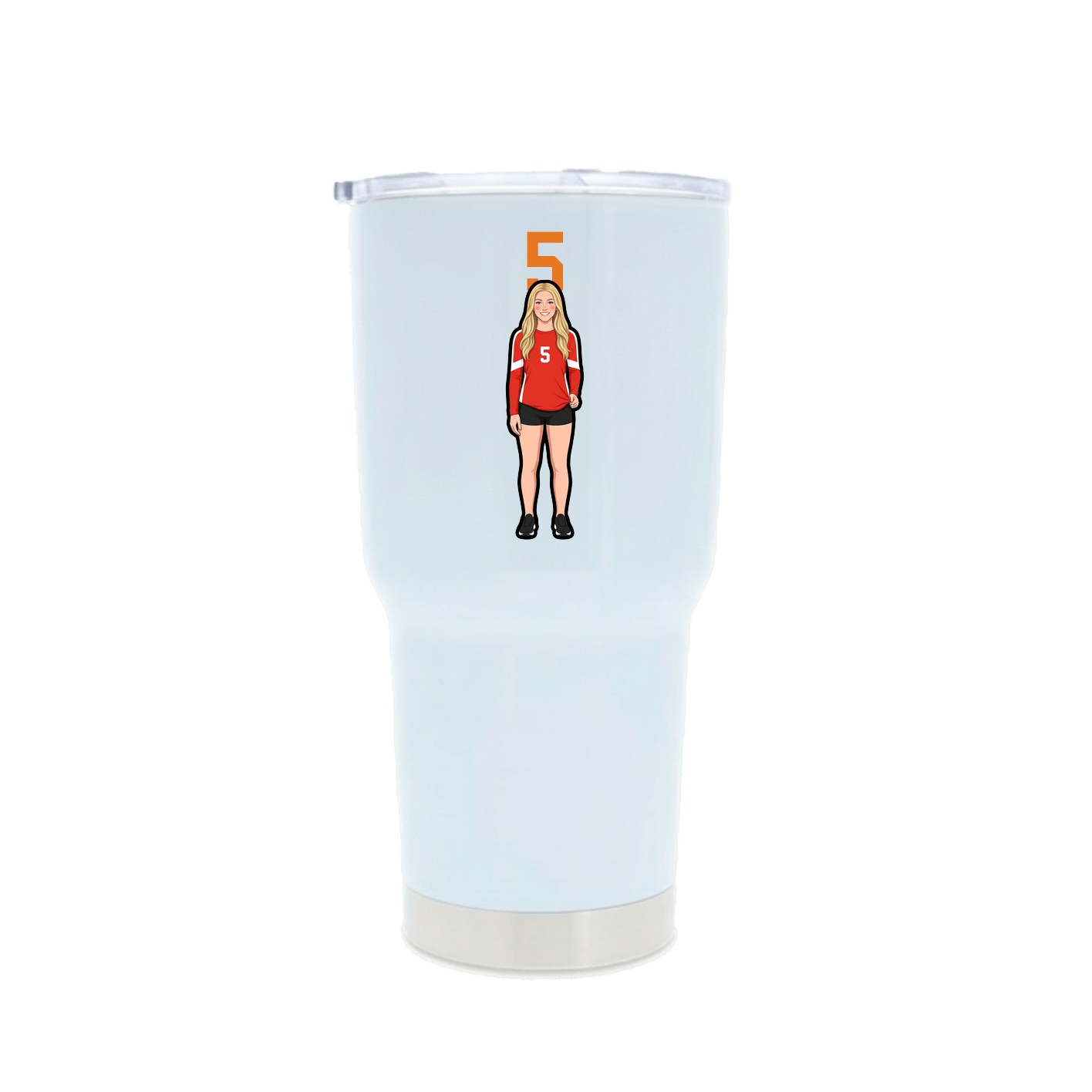 30oz Stainless Steel Tumbler — Number Top in White