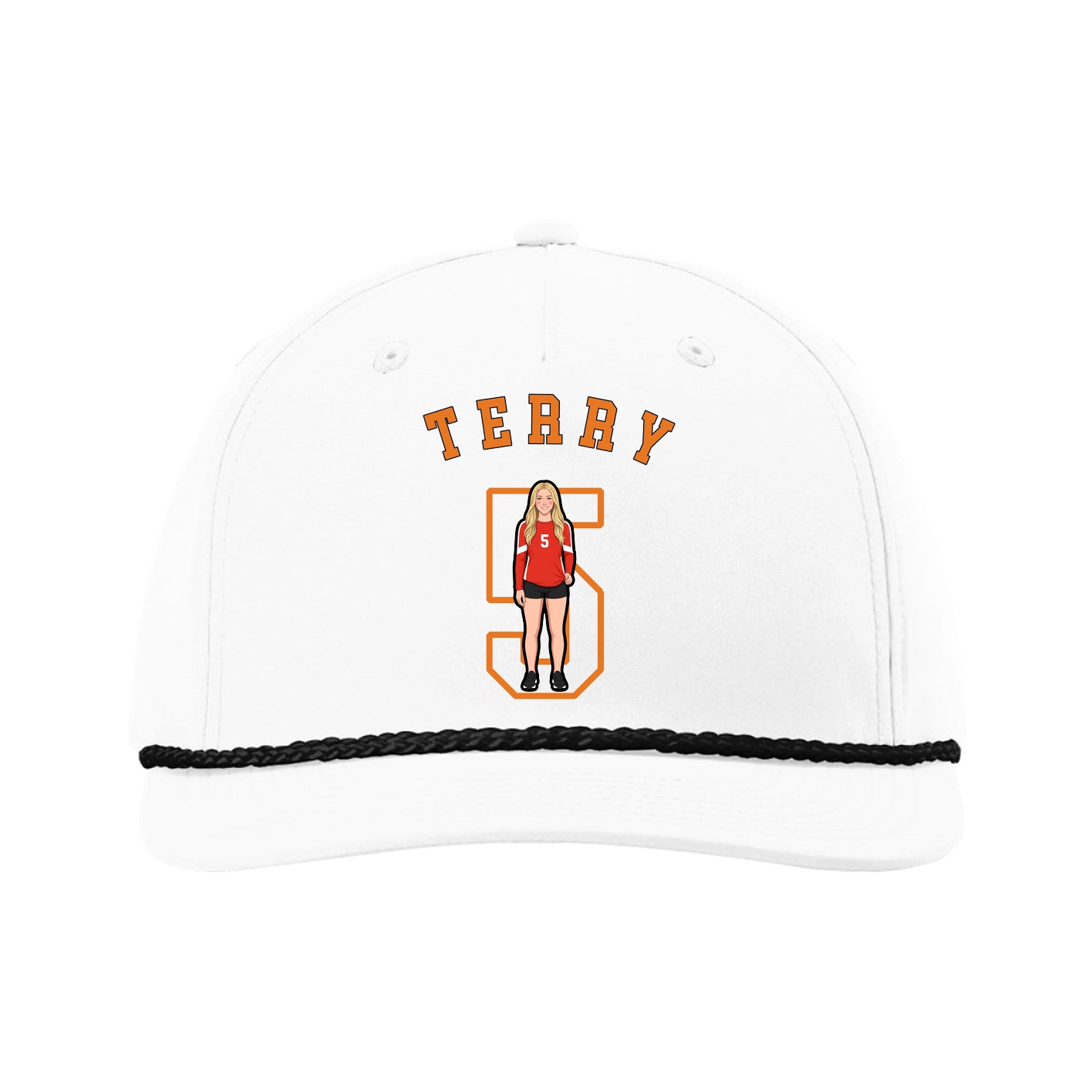 Five-Panel Classic Rope Cap — Shirsey Arch in White