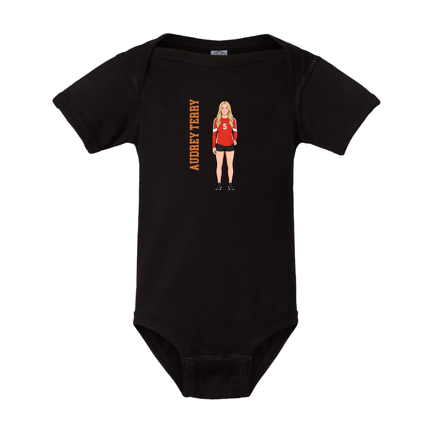 Baby Onesie — Name Vertical in Black