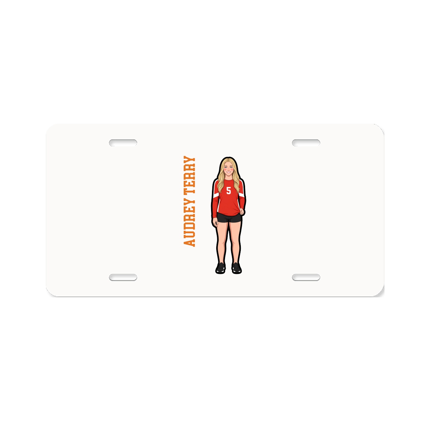 License Plate — Name Vertical in Classic