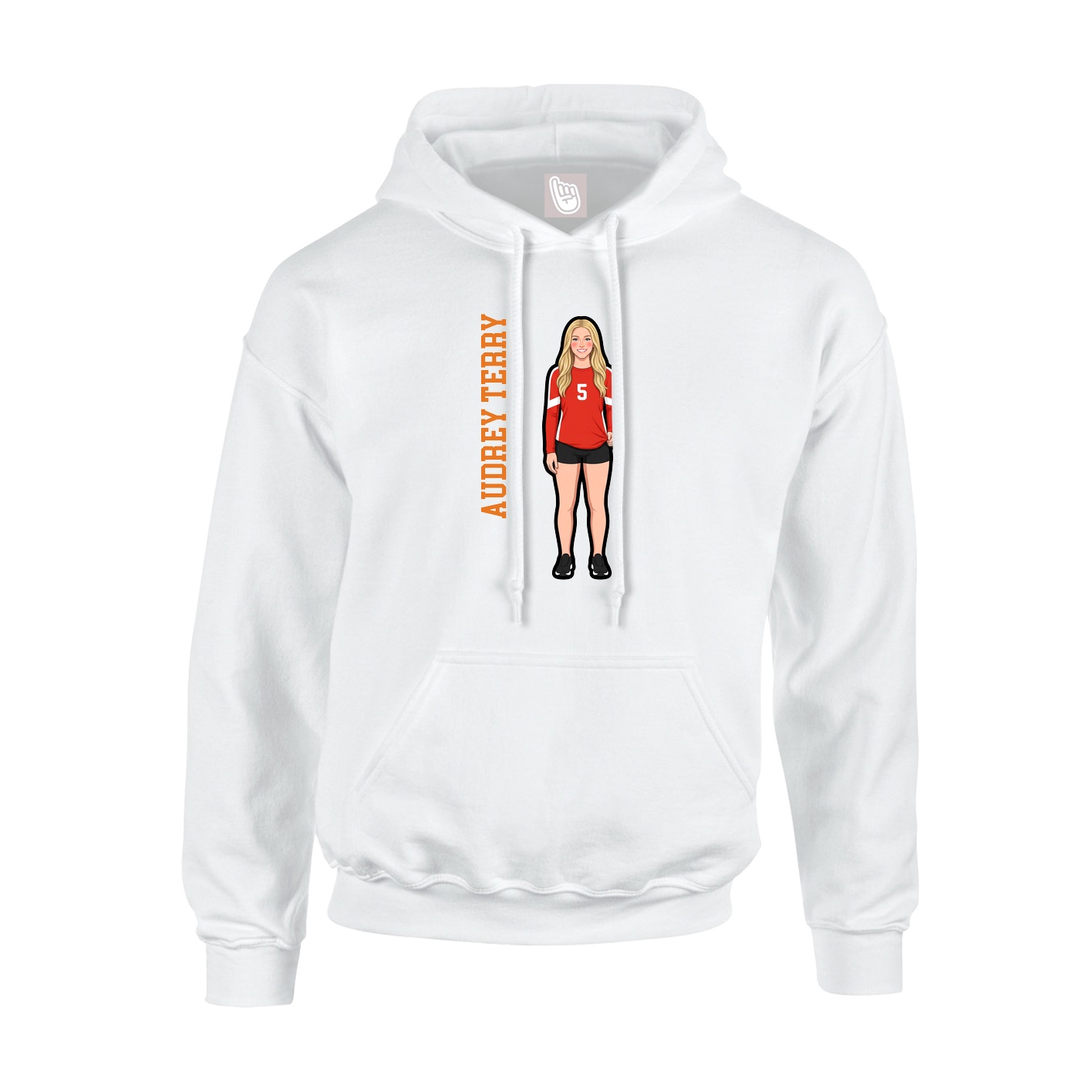 Youth Hoodie — Name Vertical in White