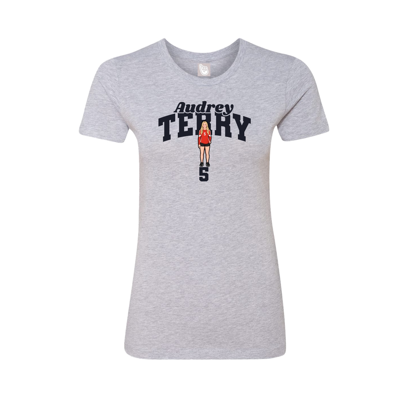 Fitted Women's Tee — Signature Arch in Grey