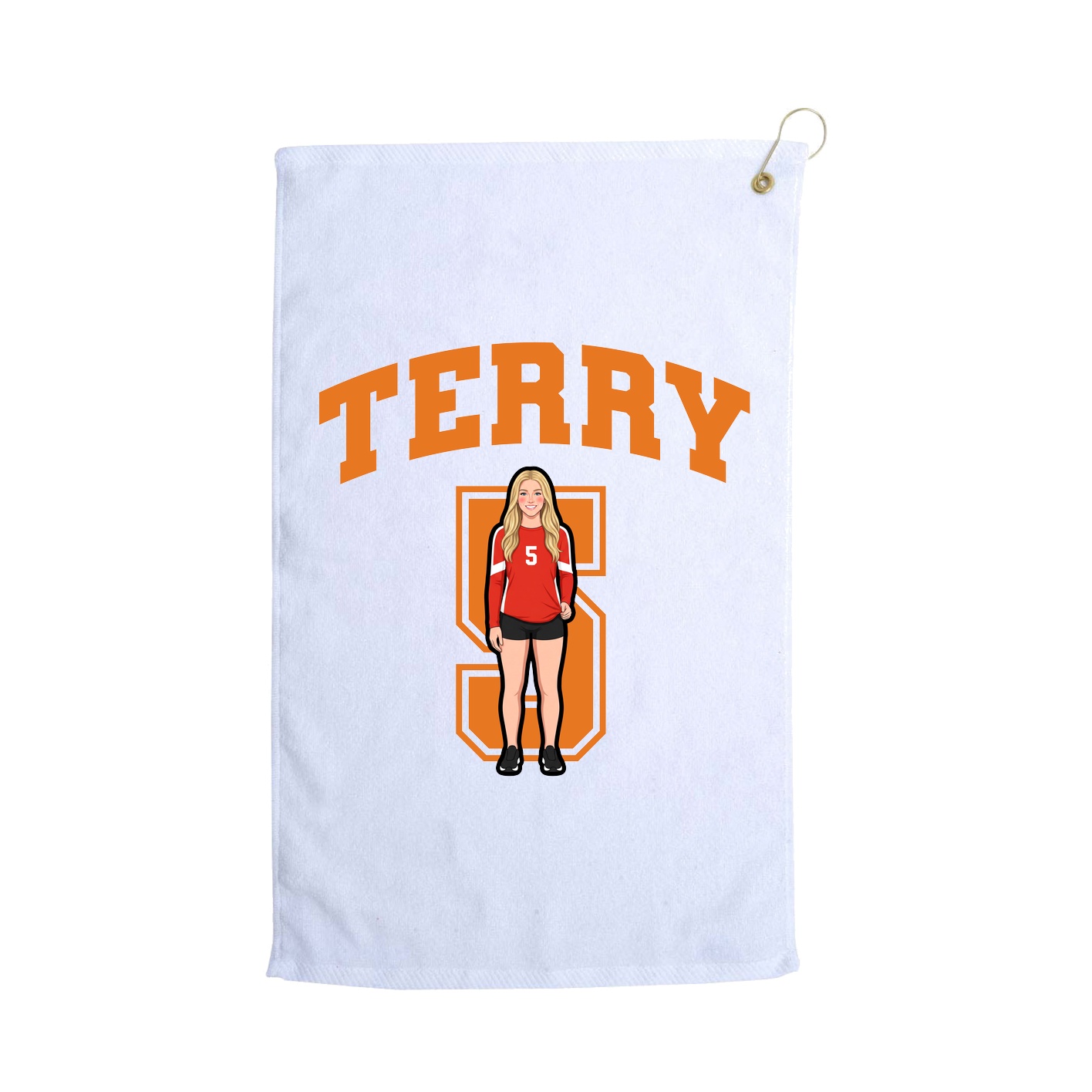 Golf Towel — Number in White