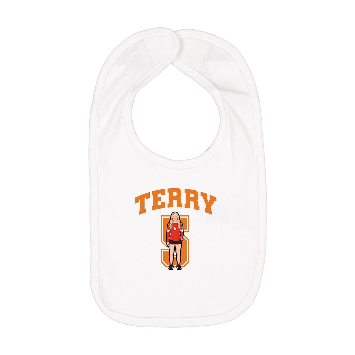 Infant Bib — Number in White