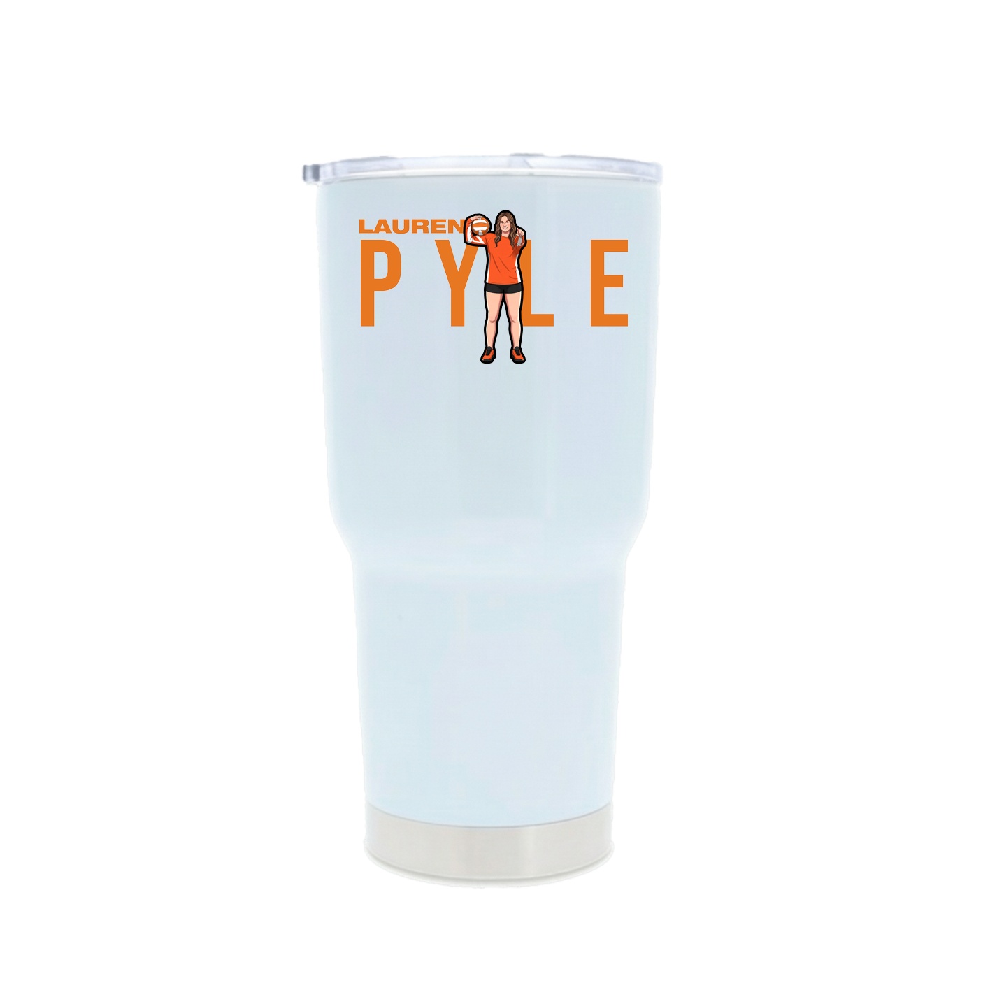 30oz Stainless Steel Tumbler — Player Name in White