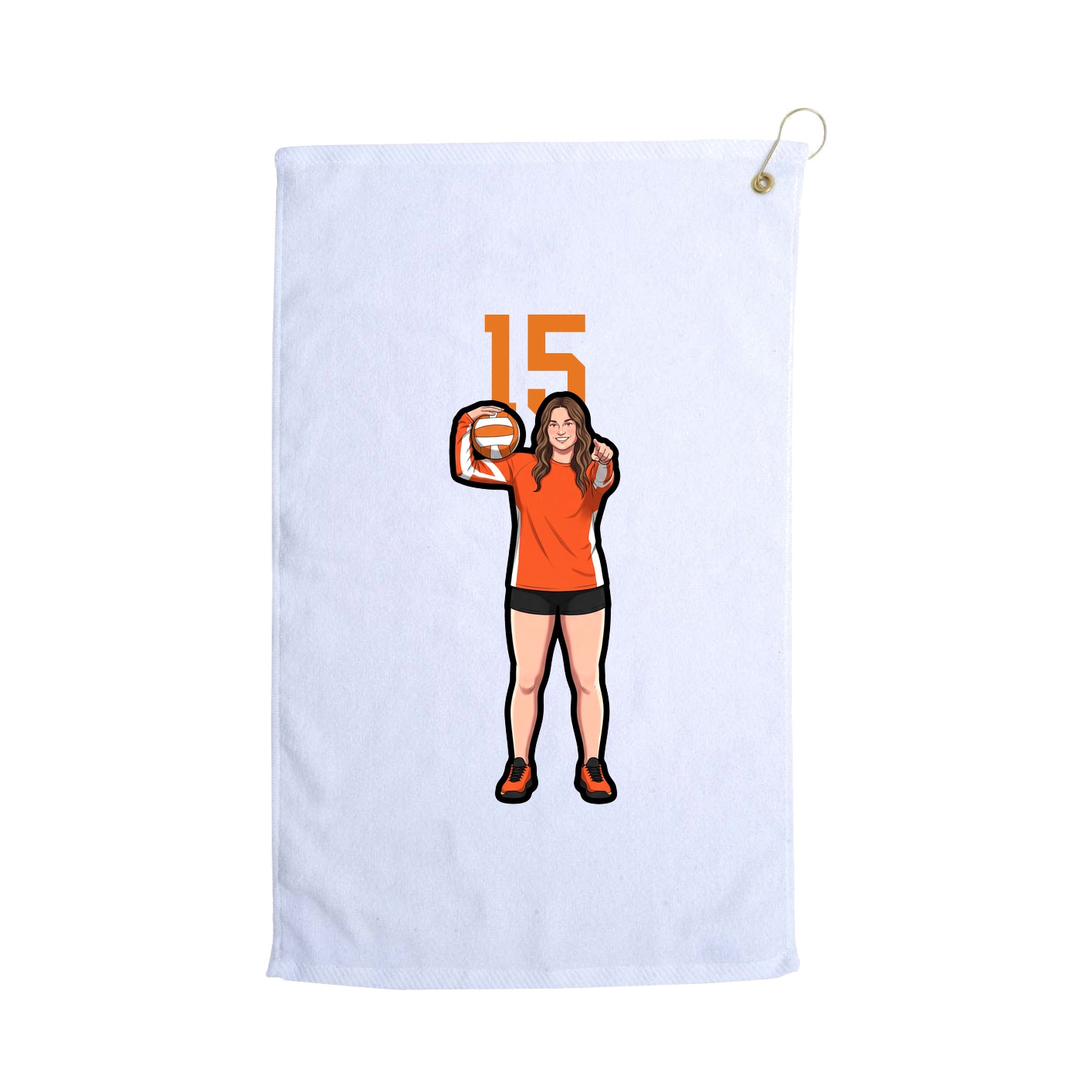 Golf Towel — Number Top in White