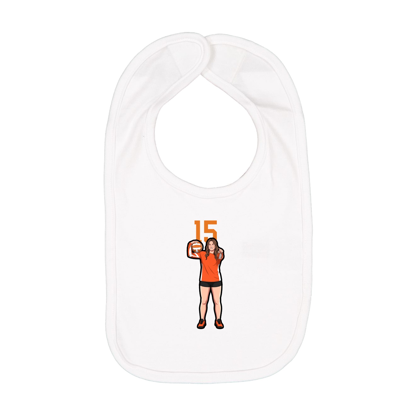 Infant Bib — Number Top in White