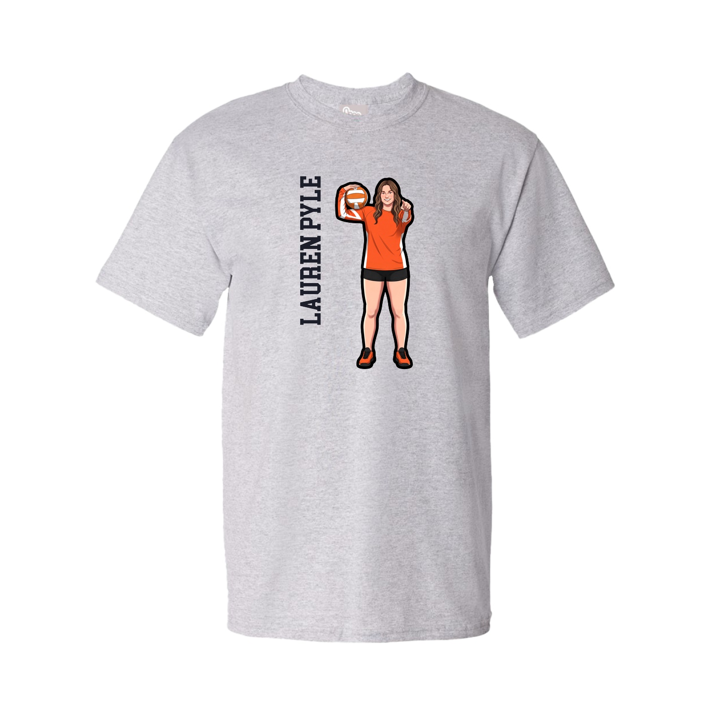 Youth Tee — Name Vertical in Grey