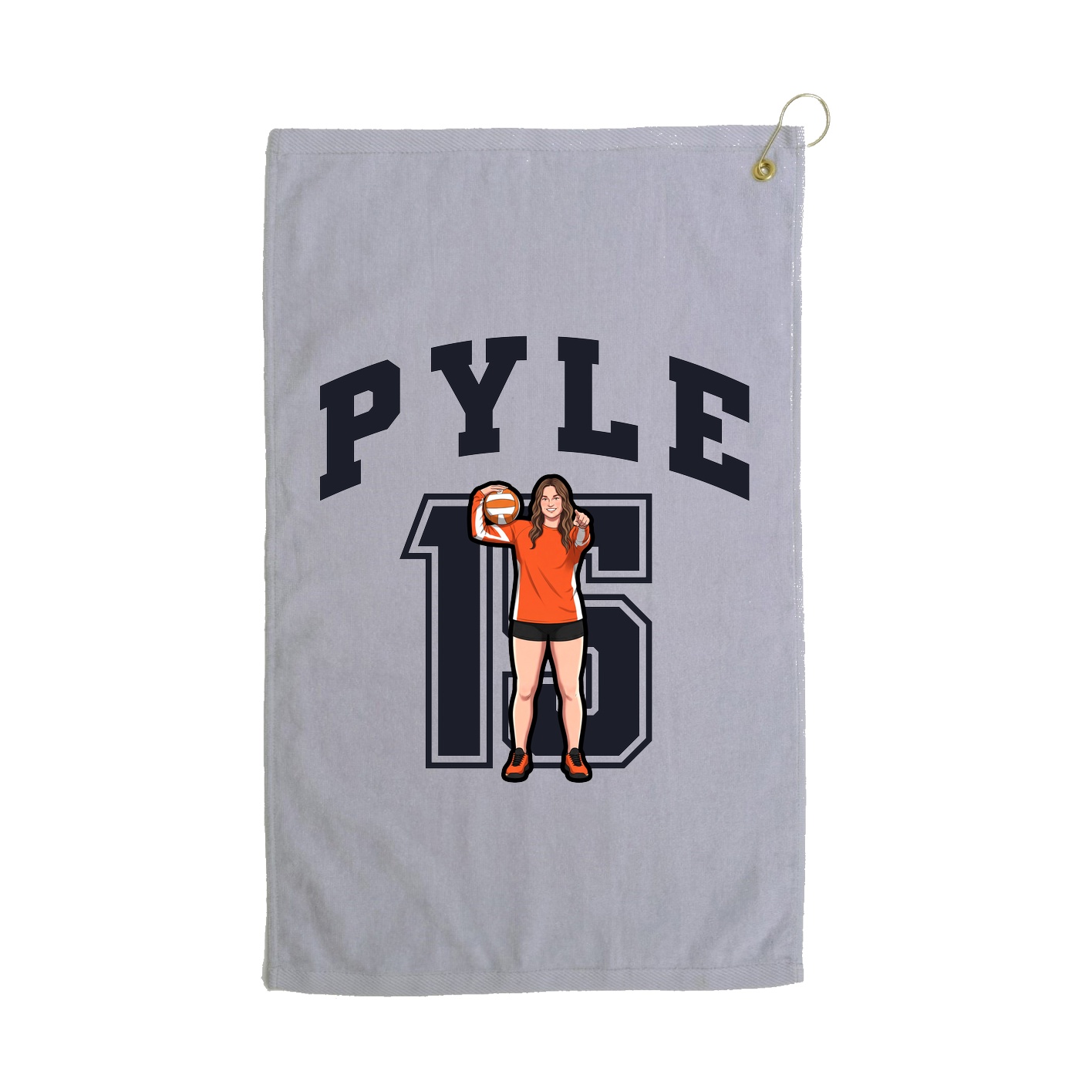 Golf Towel — Number in Grey