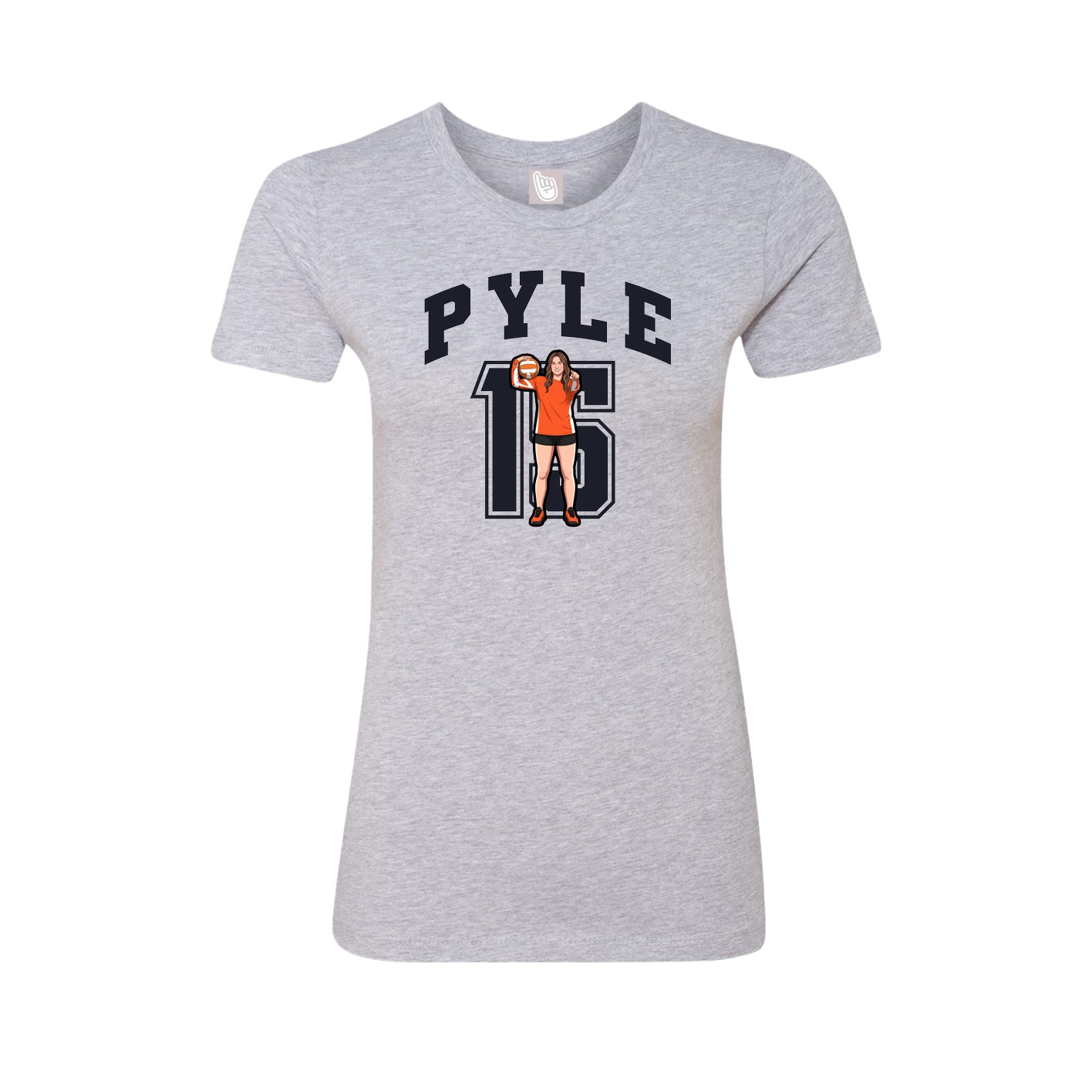 Fitted Women's Tee — Number in Grey