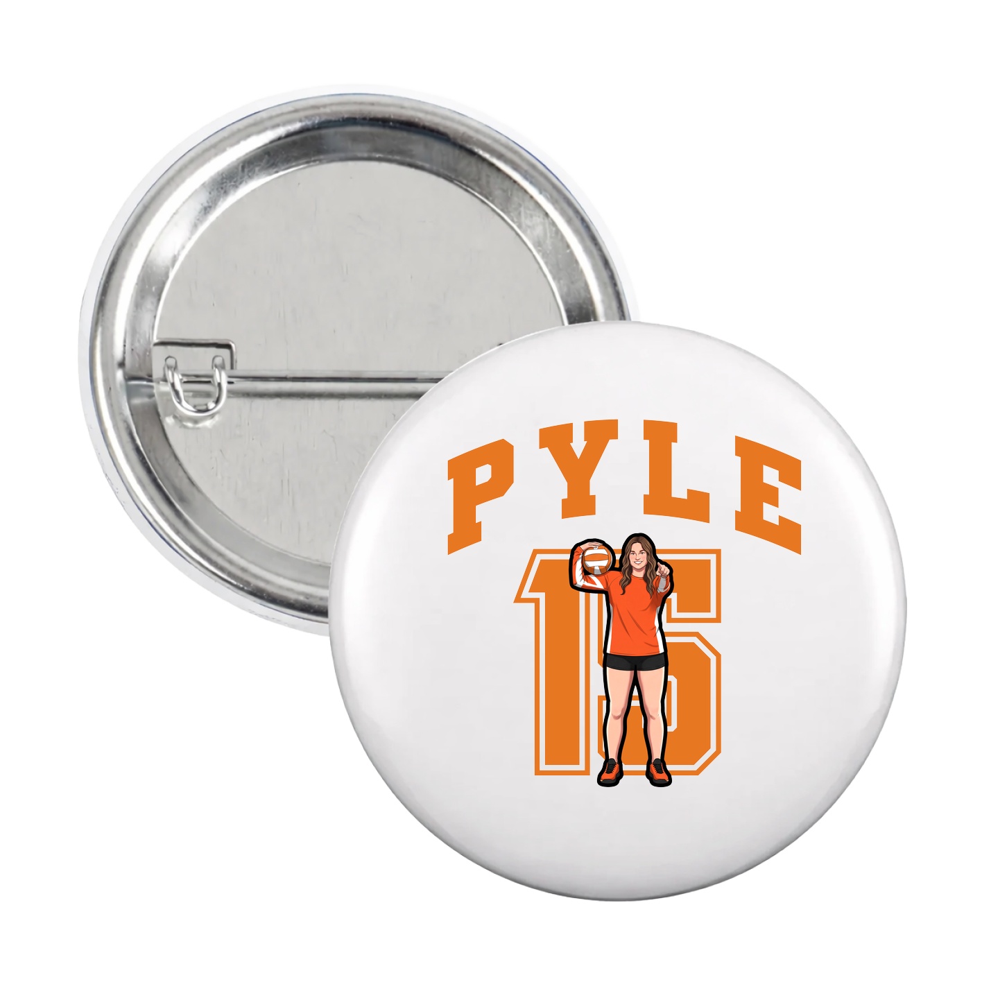 Game Day Button — Number in White
