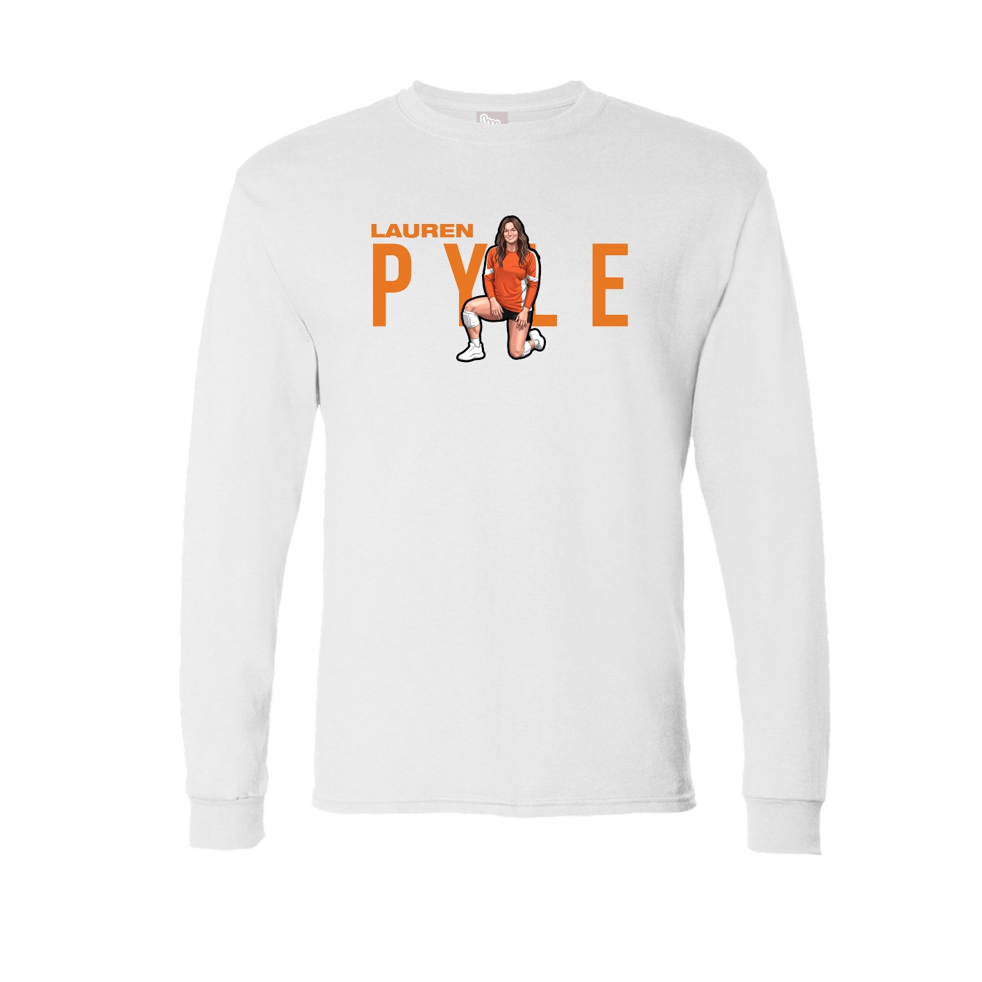 Long Sleeve Tee — Player Name in White