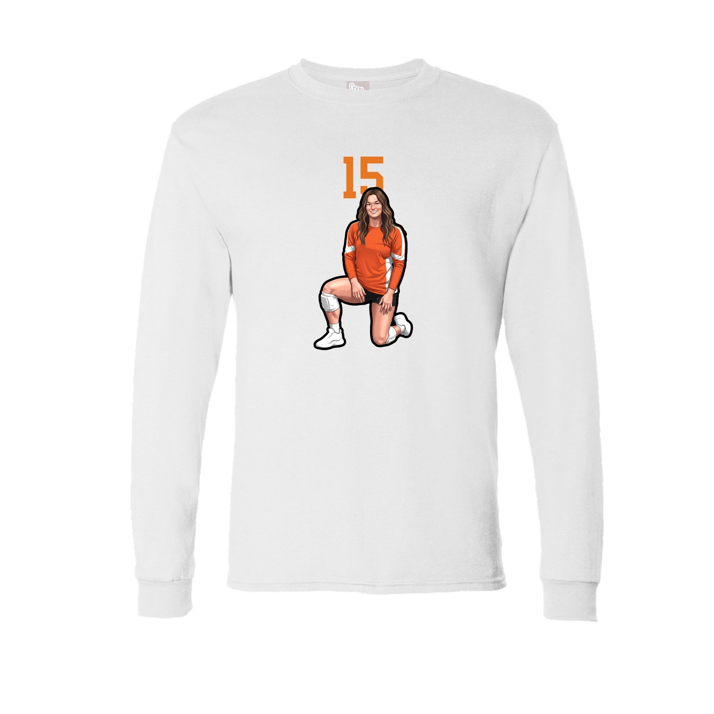Long Sleeve Tee — Number Top in White