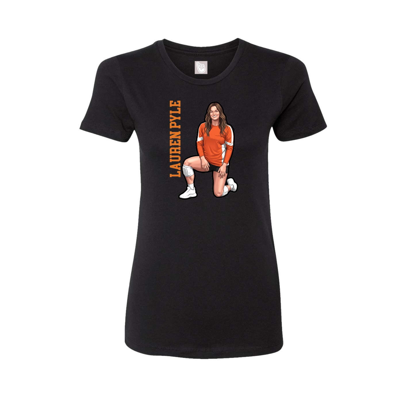 Fitted Women's Tee — Name Vertical in Black