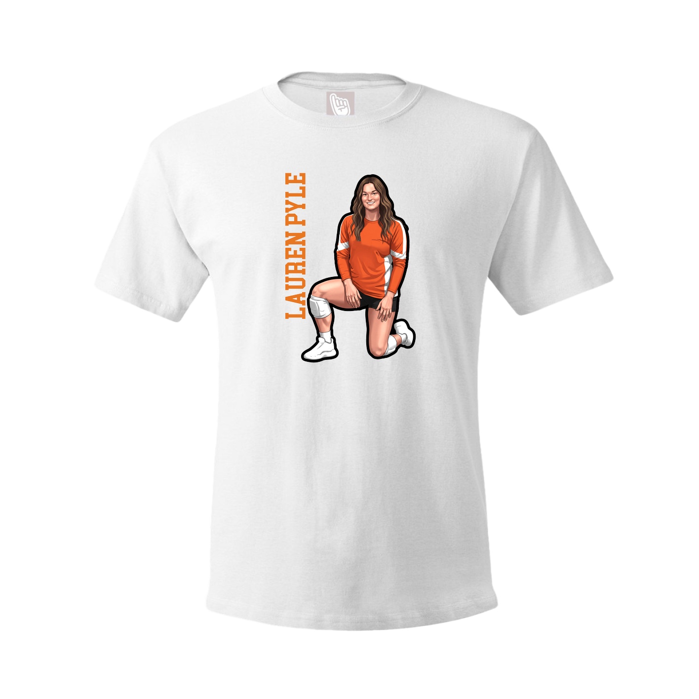 Youth Tee — Name Vertical in White