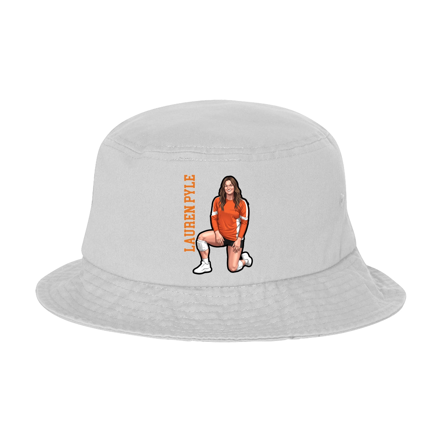 Bucket Cap — Name Vertical in White