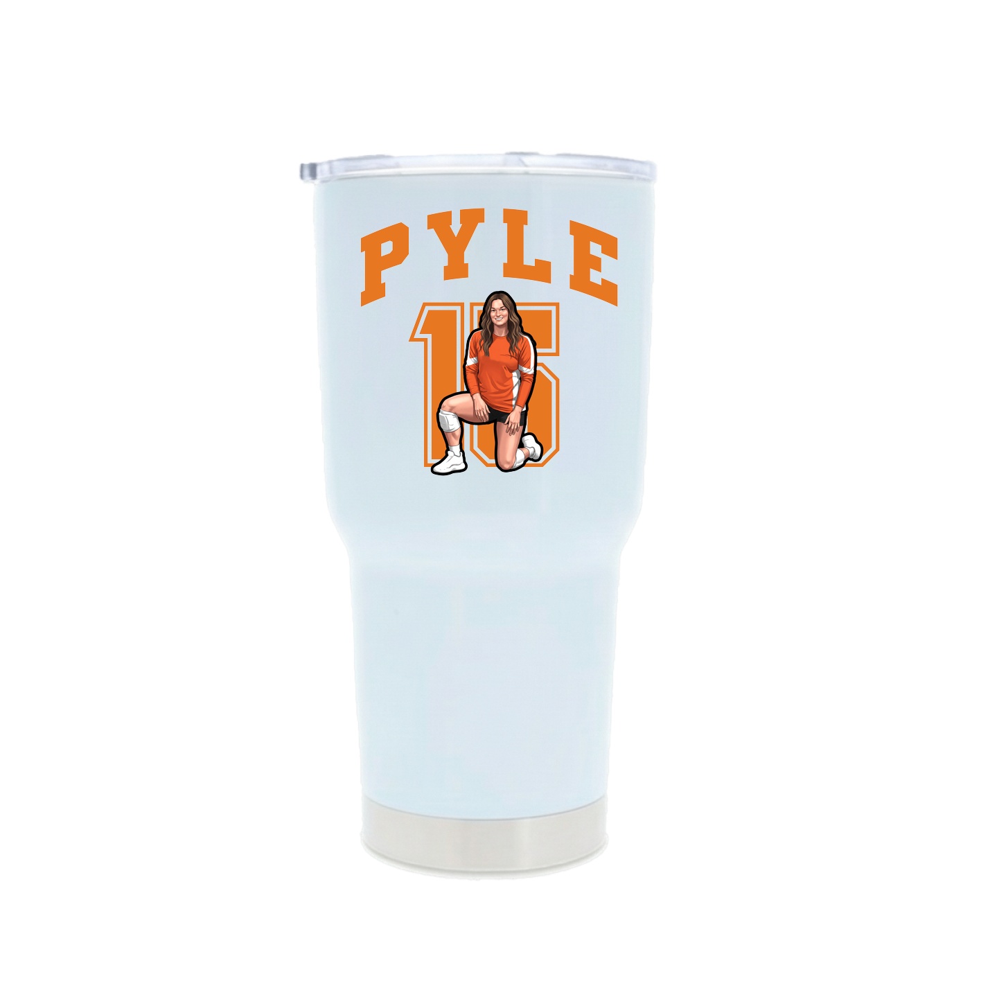 30oz Stainless Steel Tumbler — Number in White
