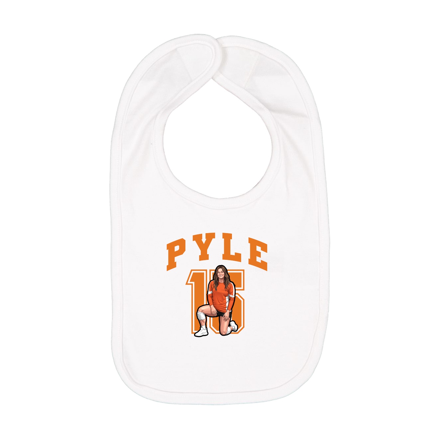 Infant Bib — Number in White