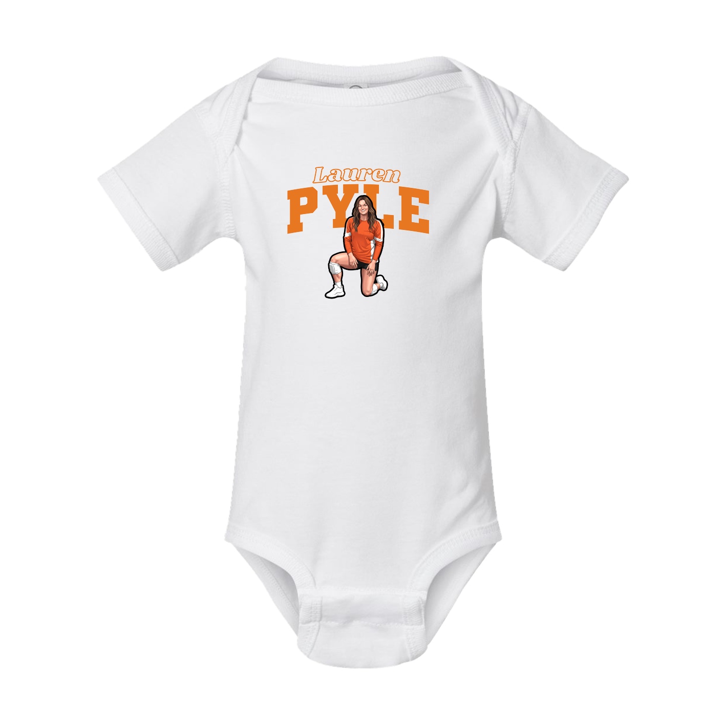 Baby Onesie — Name Arch in White
