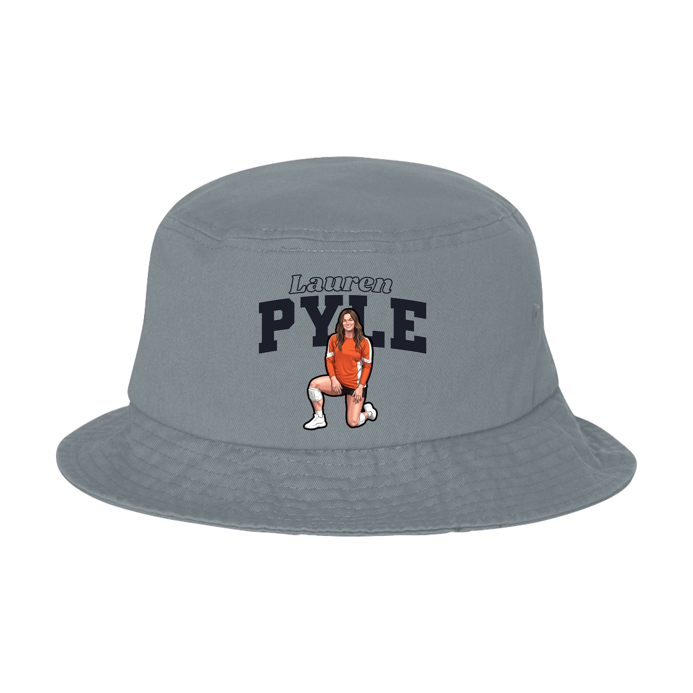 Bucket Cap — Name Arch in Grey