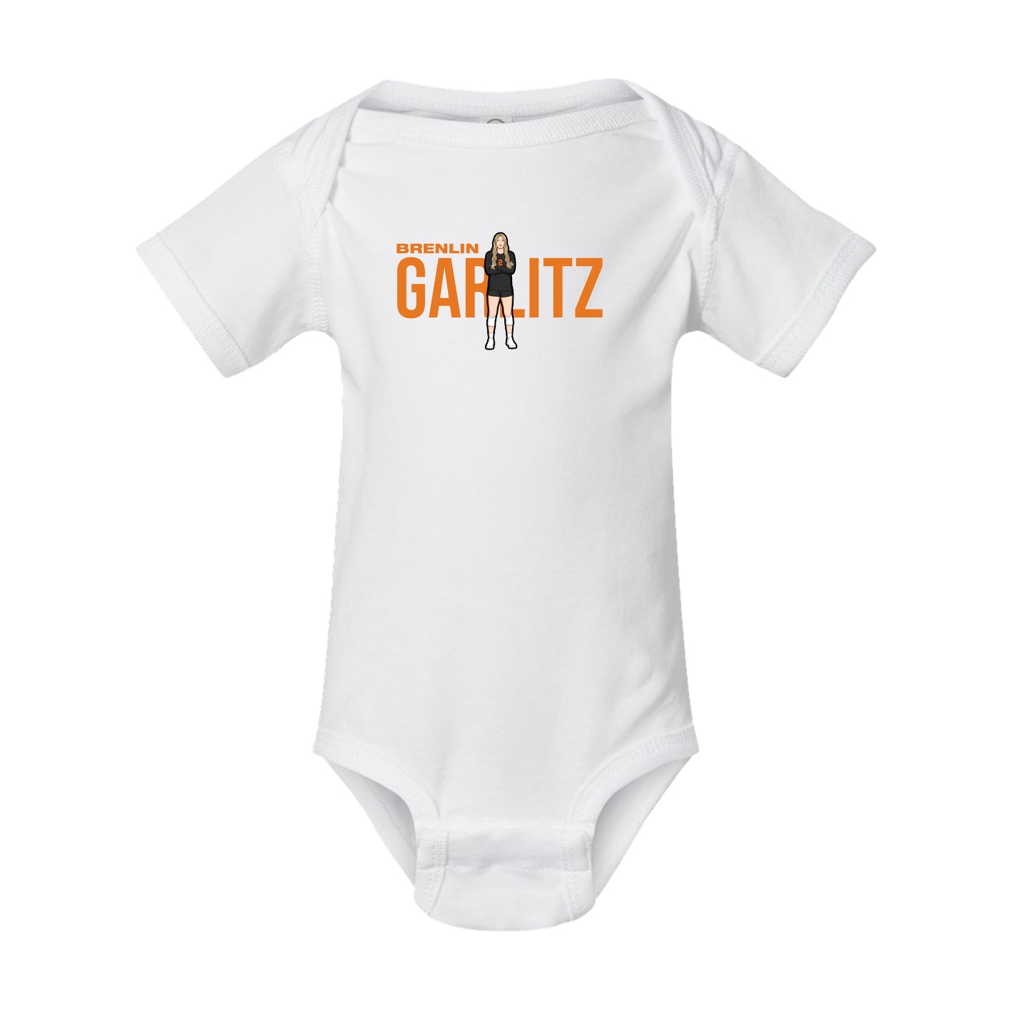 Baby Onesie — Player Name in White