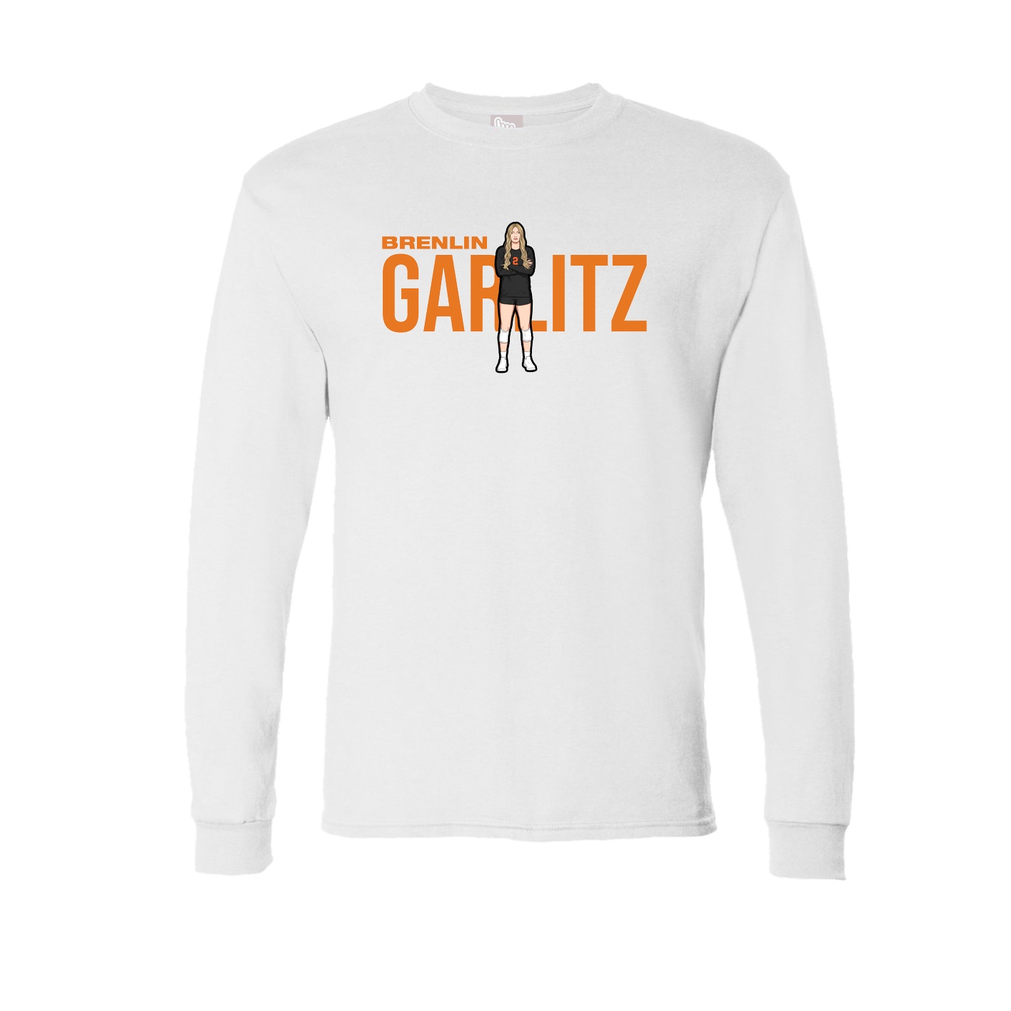 Long Sleeve Tee — Player Name in White