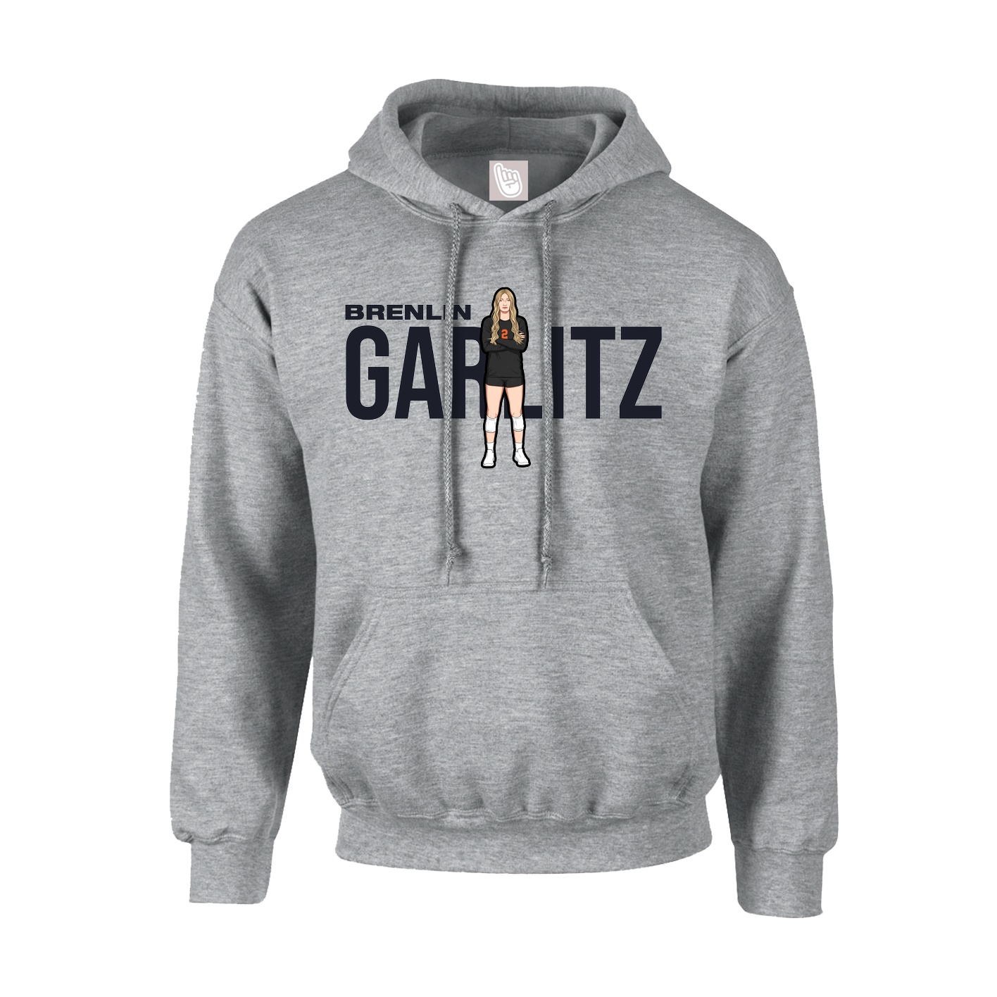 Youth Hoodie — Player Name in Grey