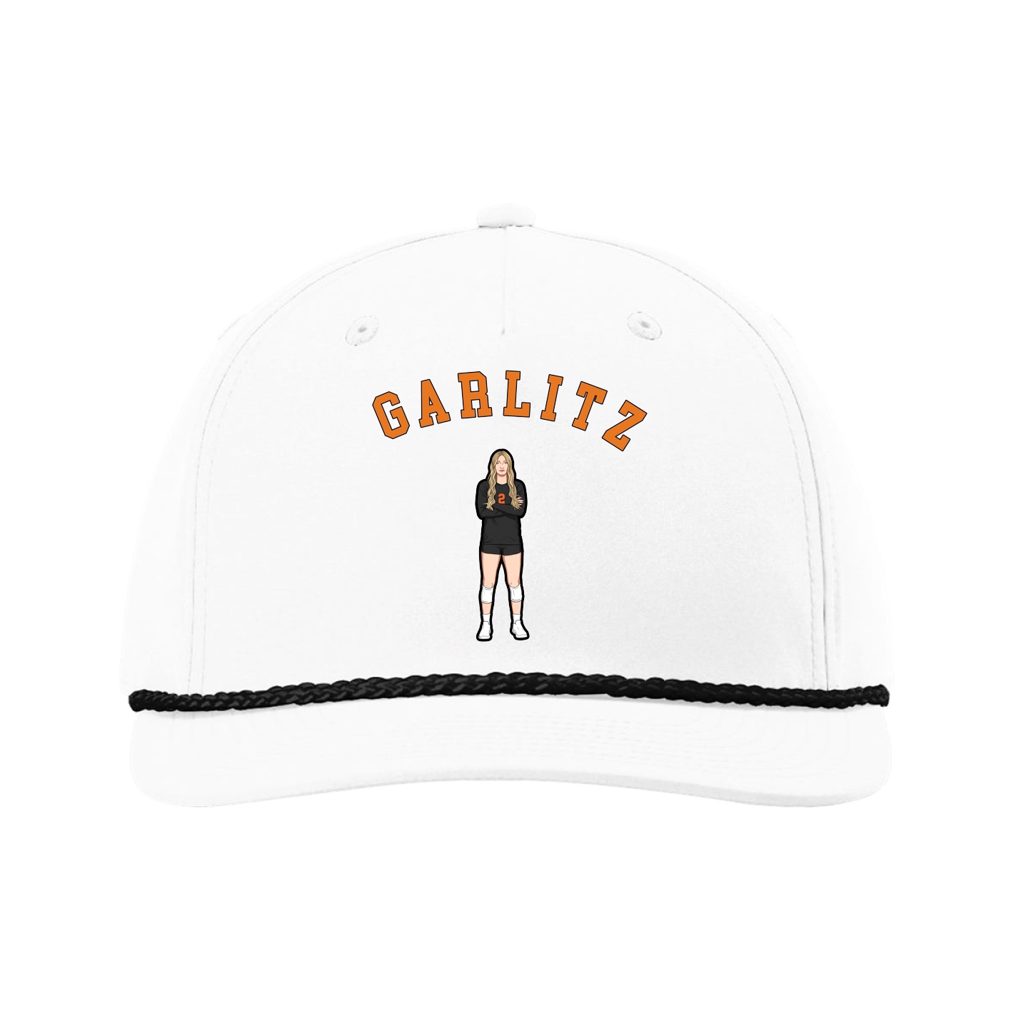 Five-Panel Classic Rope Cap — Shirsey Arch in White