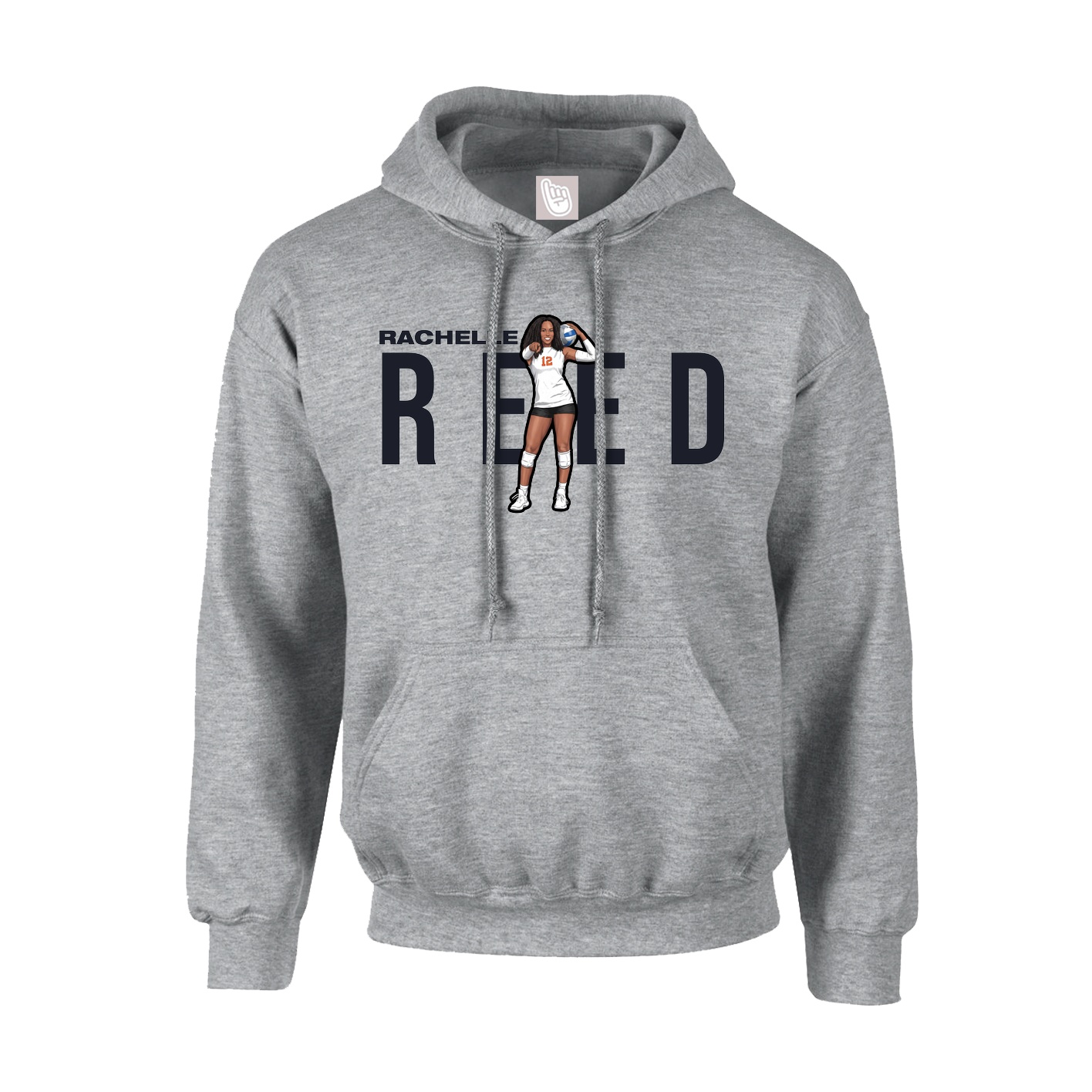 Youth Hoodie — Player Name in Grey
