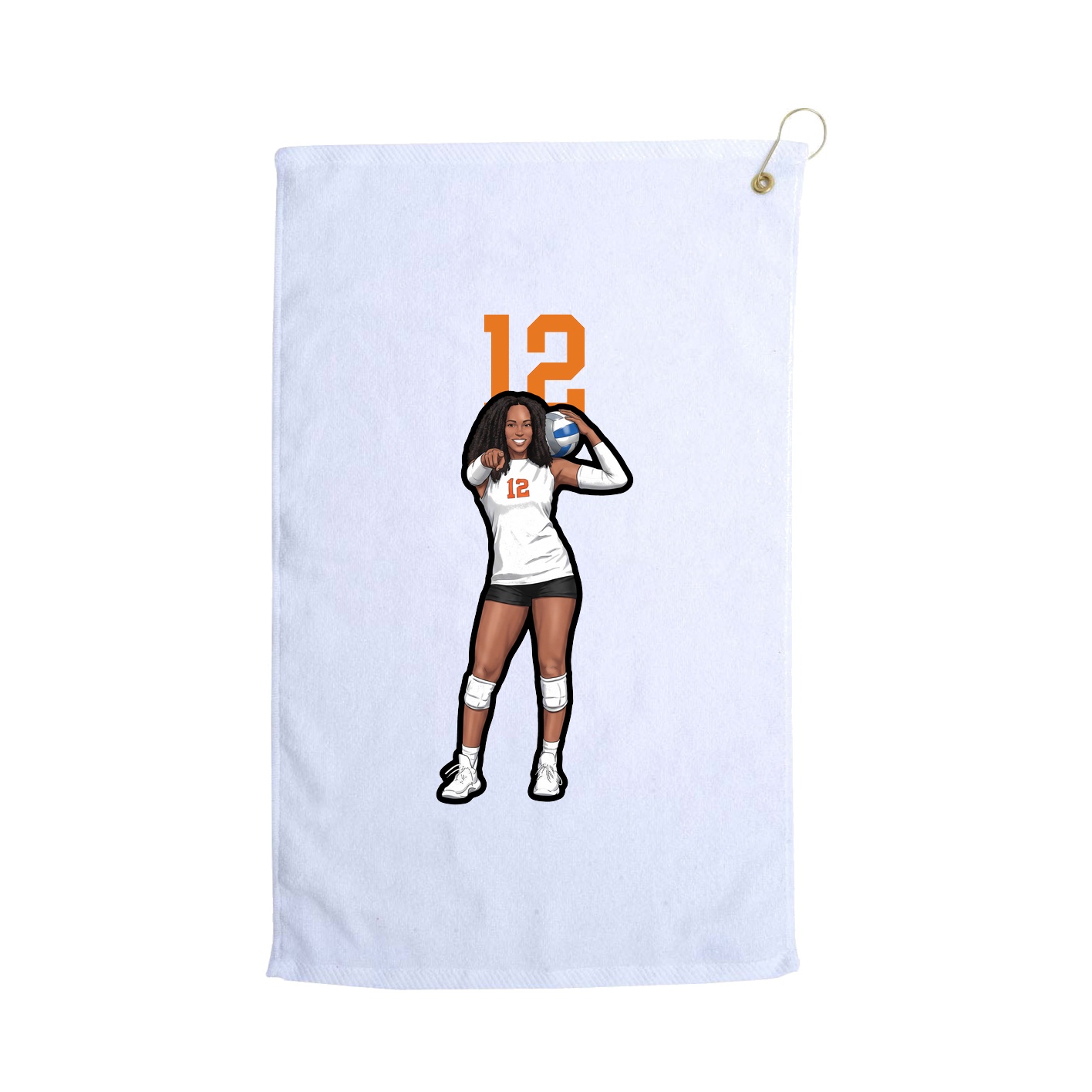 Golf Towel — Number Top in White