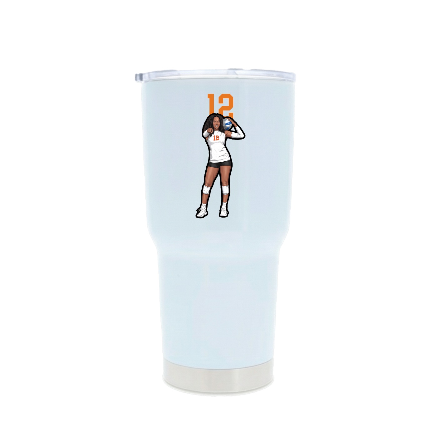 30oz Stainless Steel Tumbler — Number Top in White