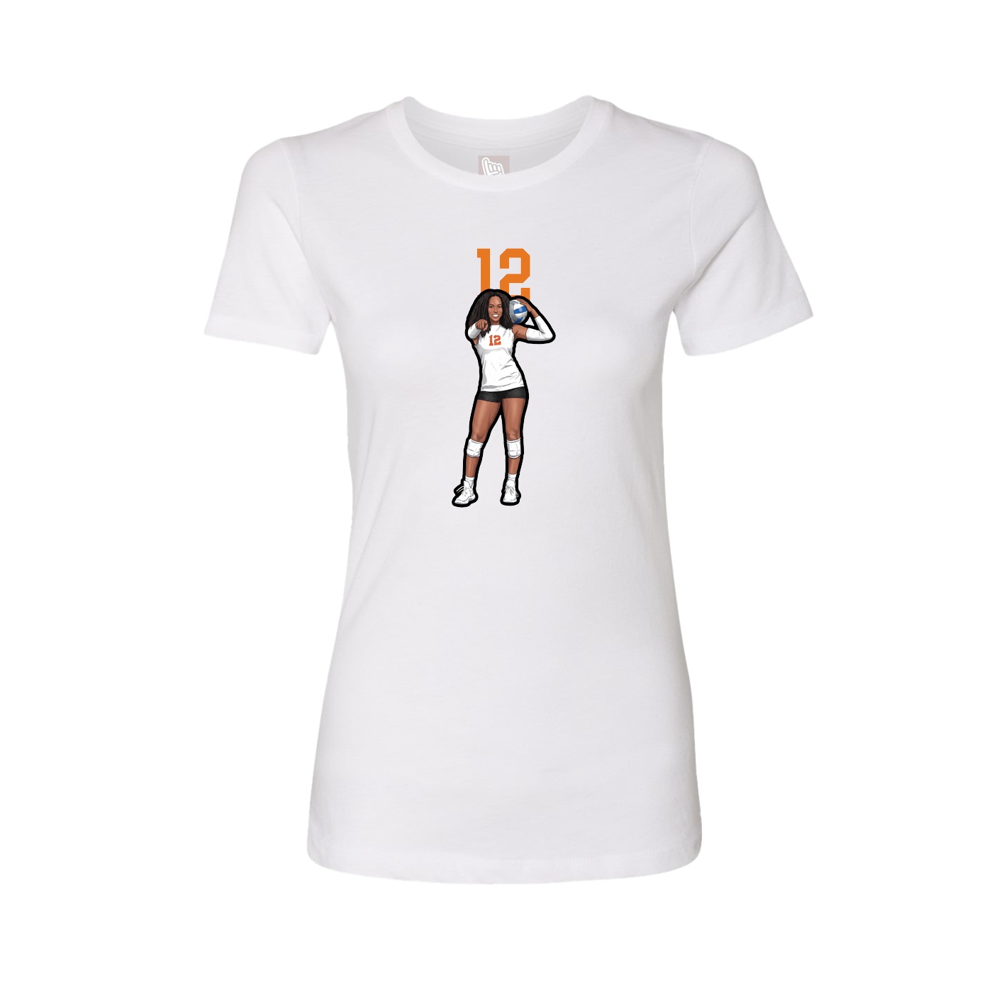 Fitted Women's Tee — Number Top in White