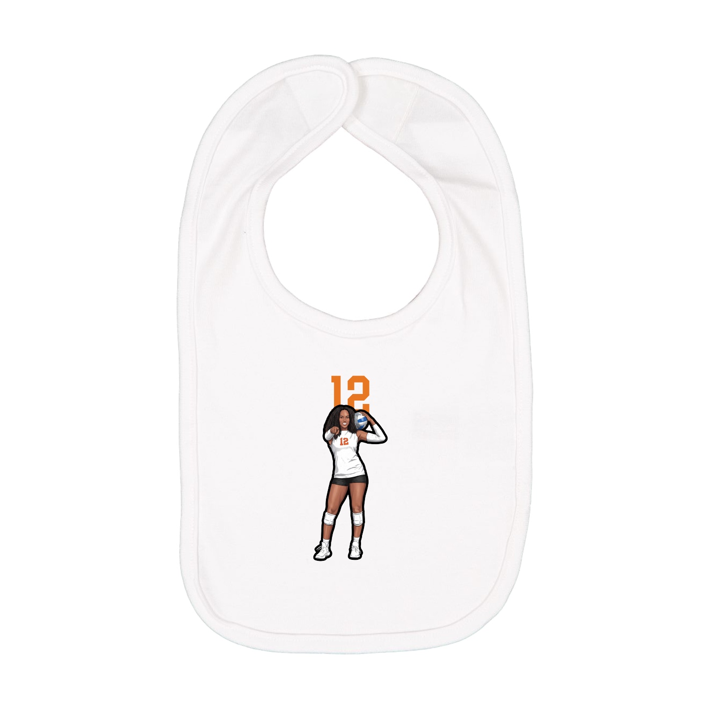 Infant Bib — Number Top in White