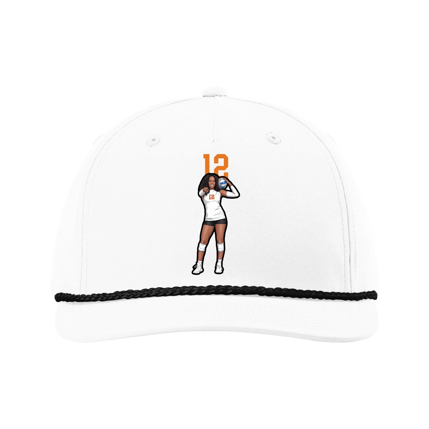 Five-Panel Classic Rope Cap — Number Top in White