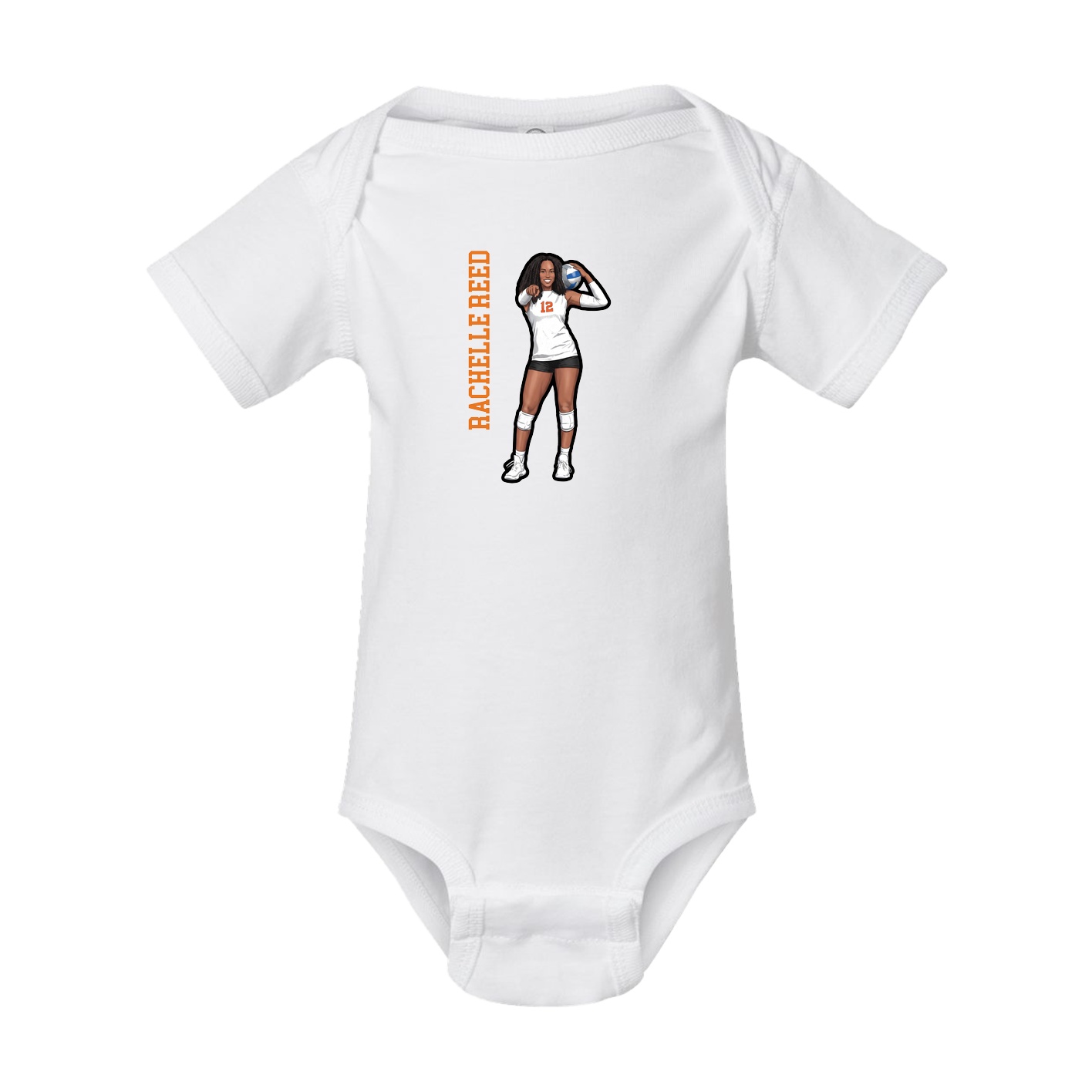 Baby Onesie — Name Vertical in White