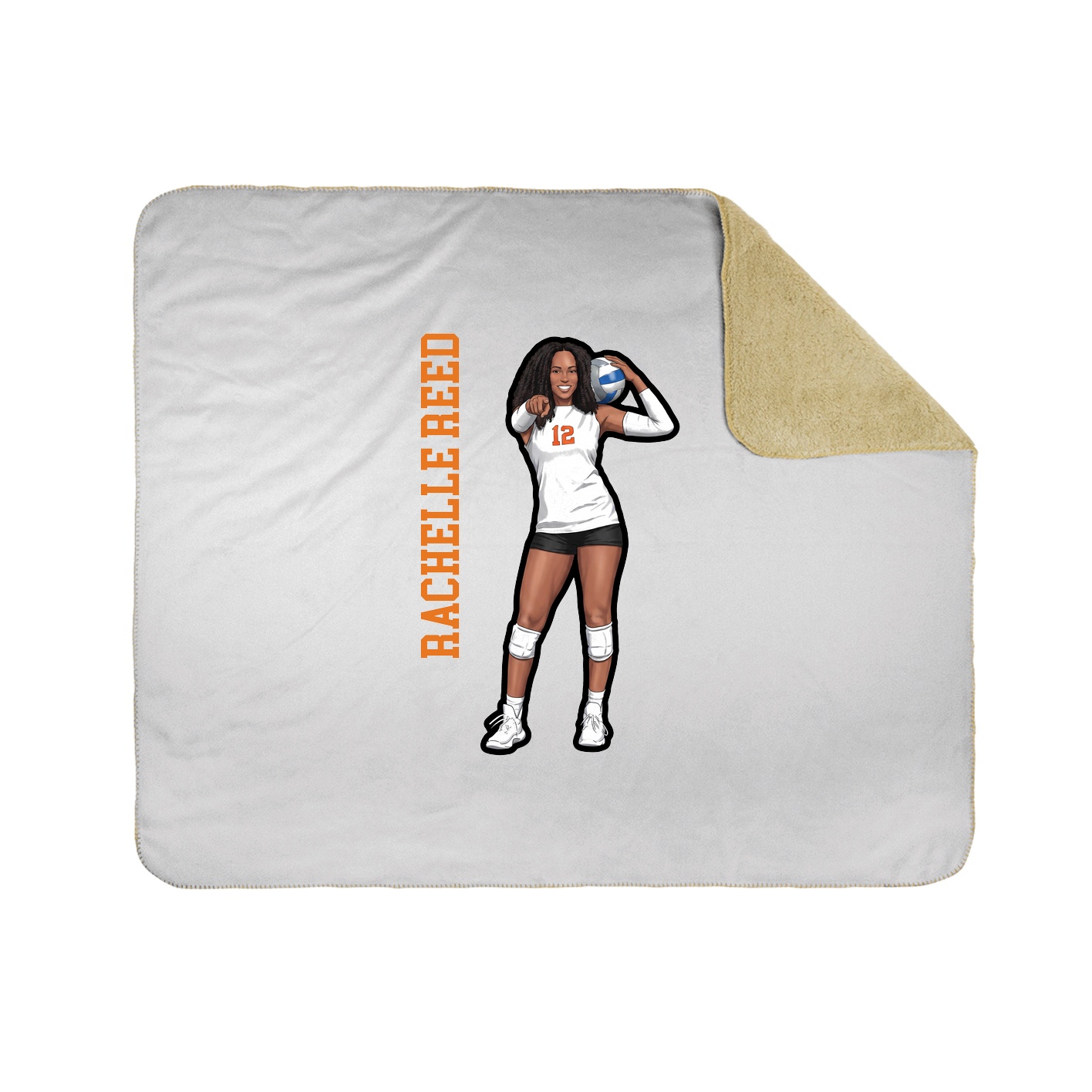 Throw Blanket — Name Vertical in White